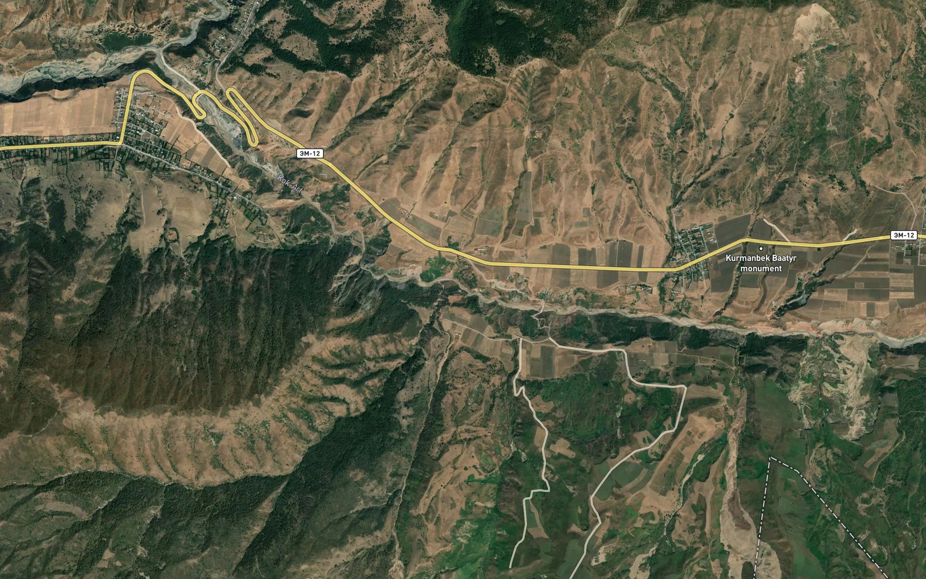 Satellite map of the Ak-Dzhar