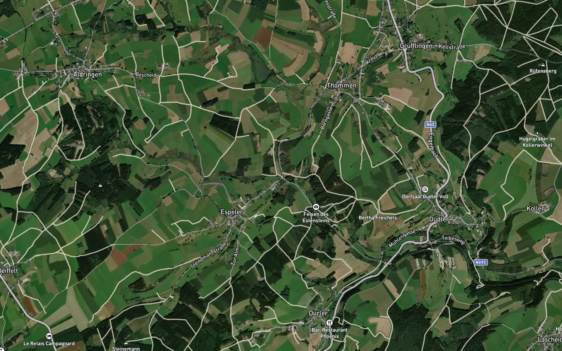 Satellite map of the Thommerbach