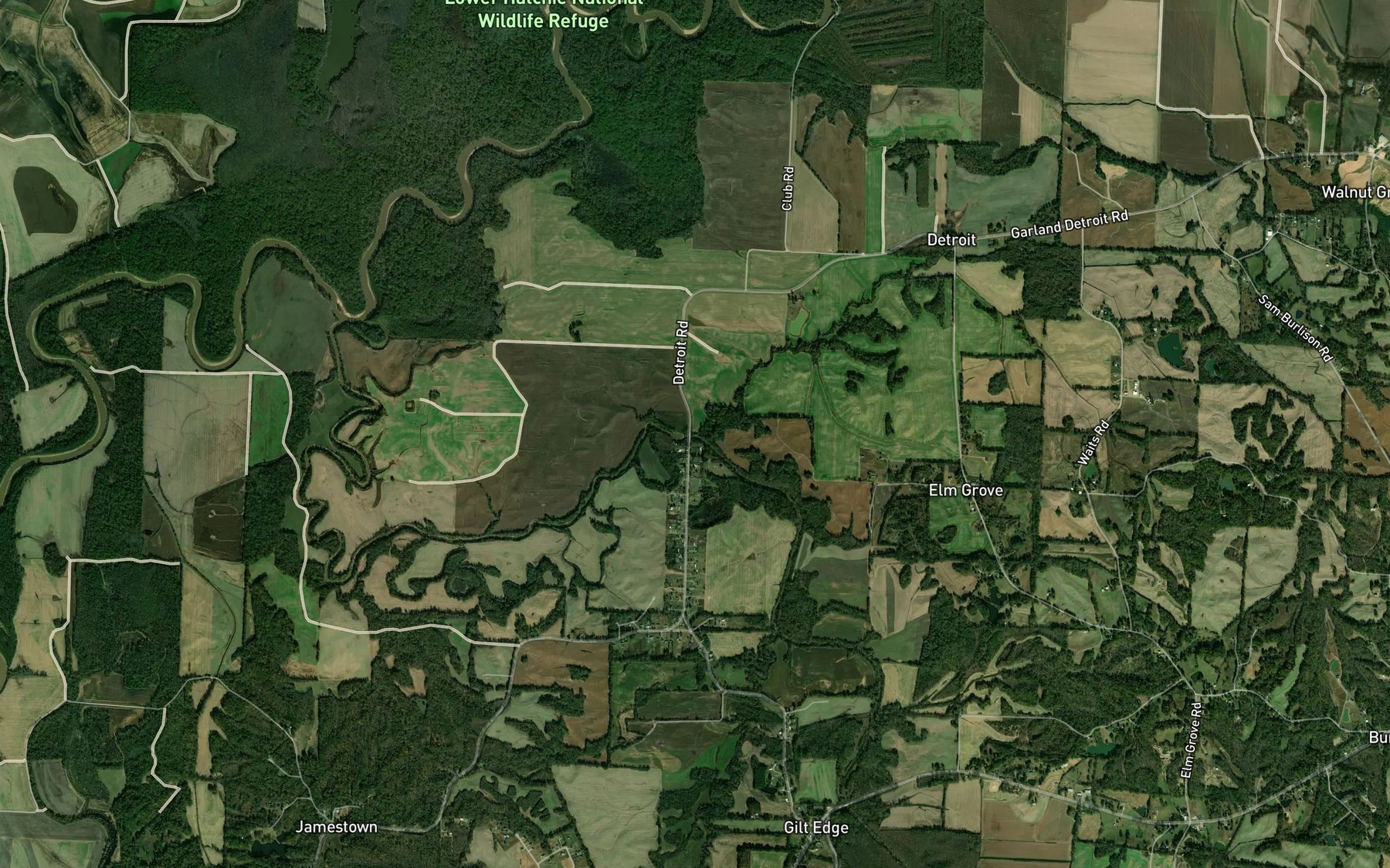 Satellite map of the Hodges Creek