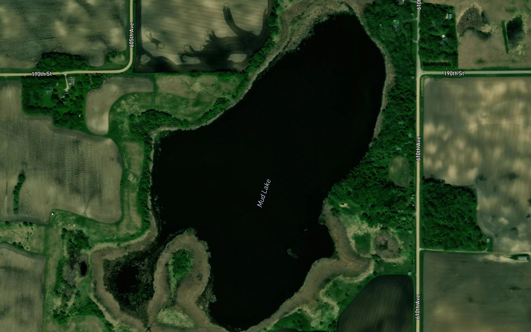 Satellite map of the Mud Lake