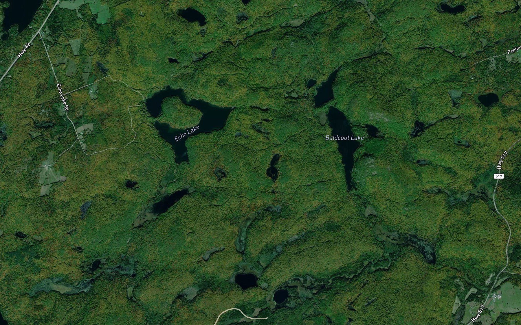 Satellite map of the Peever Pond