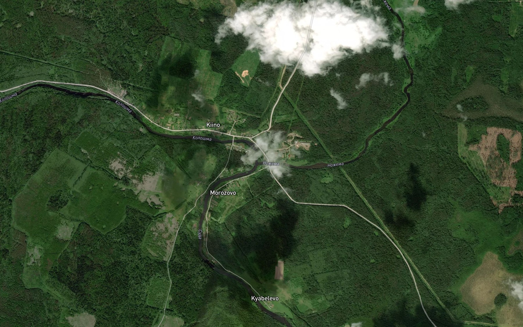 Satellite map of the Nozhema