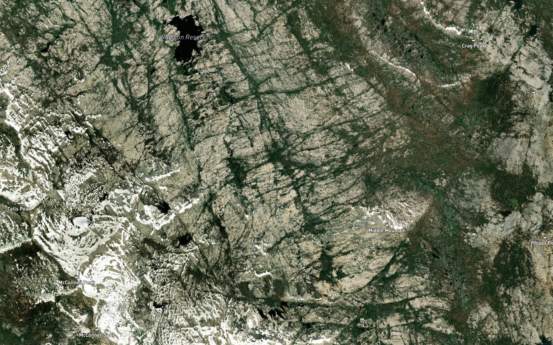 Satellite map of the Phipps Creek