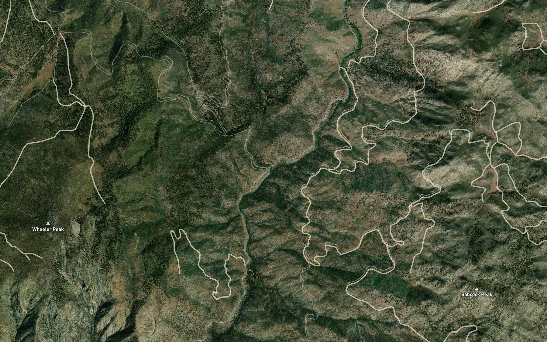 Satellite map of the Hungry Creek