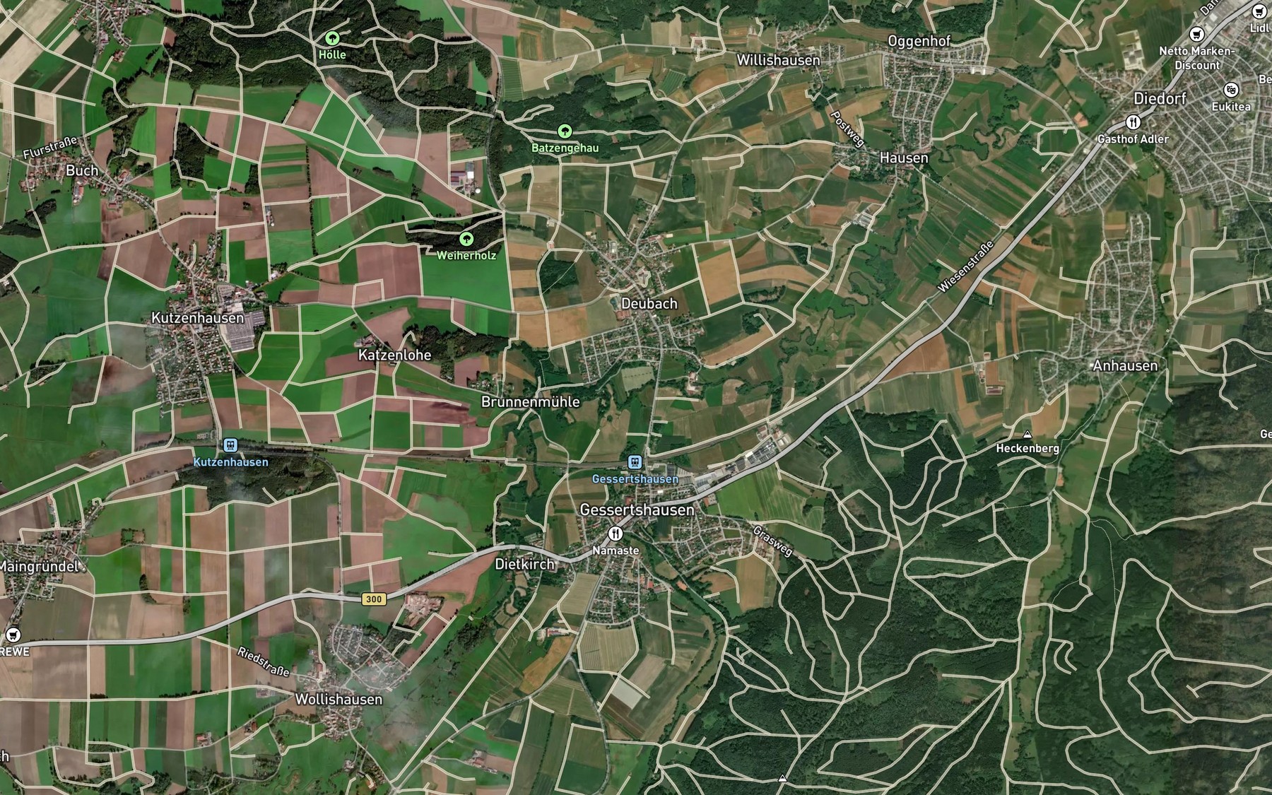 Satellite map of the Schwarzach