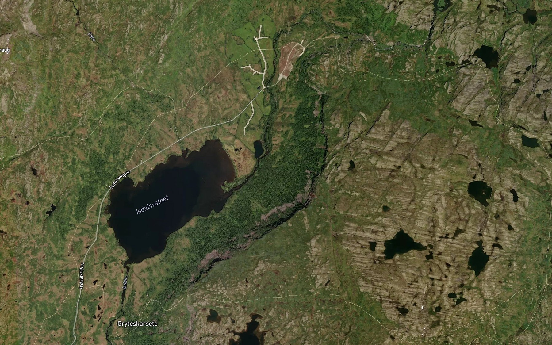 Satellite map of the Raudebekken