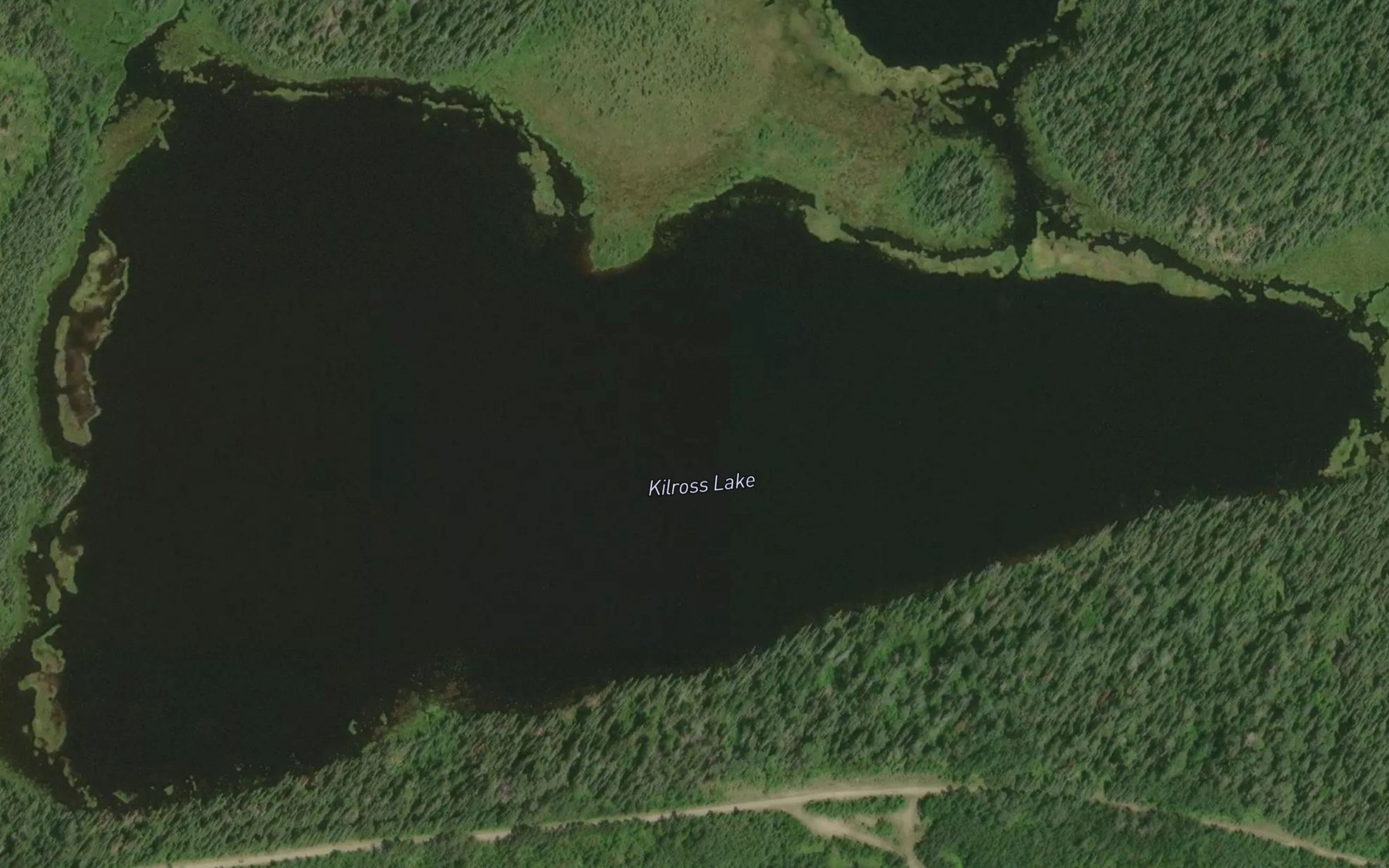 Satellite map of the Kilross Lake