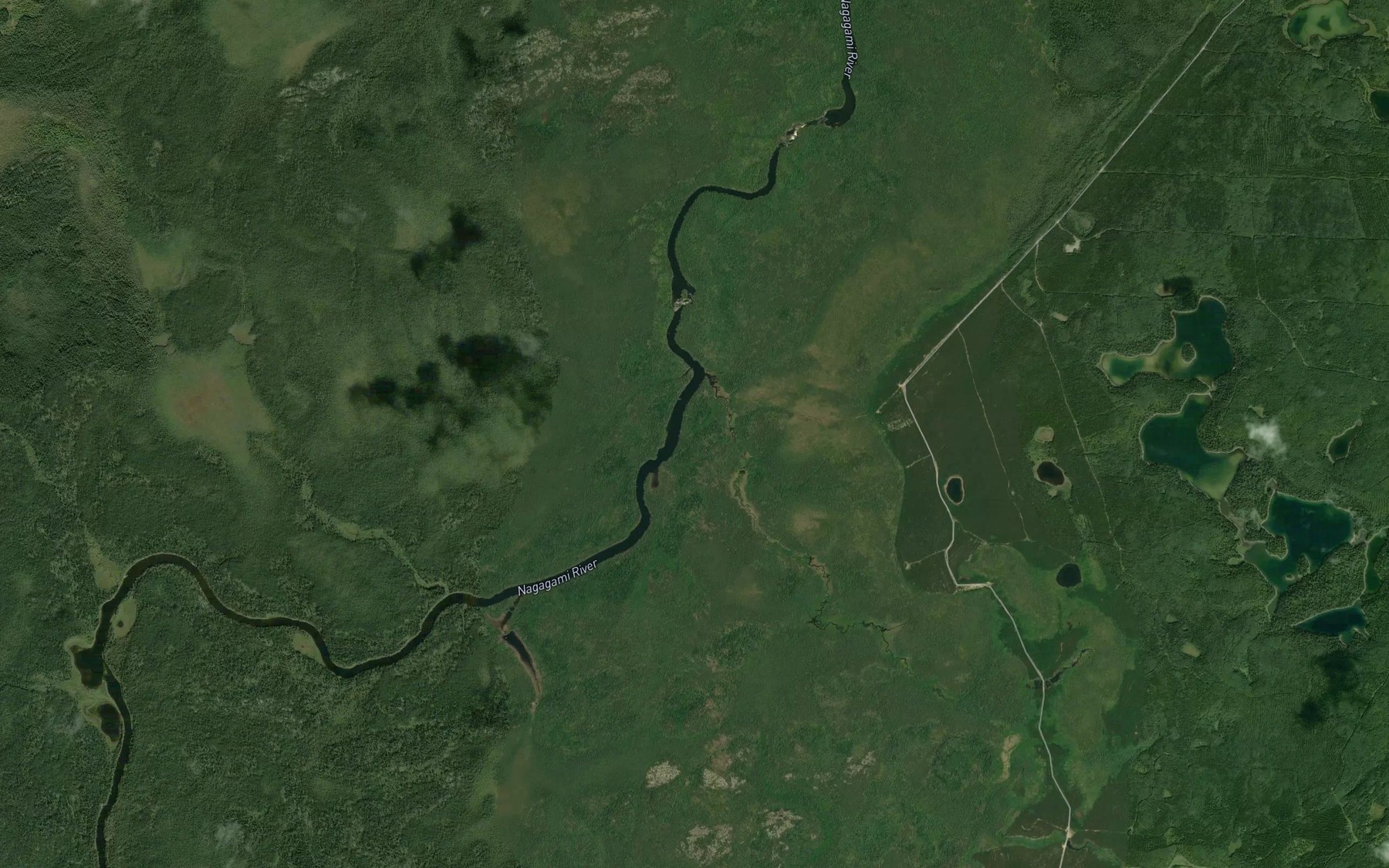 Satellite map of the Trout Rapids