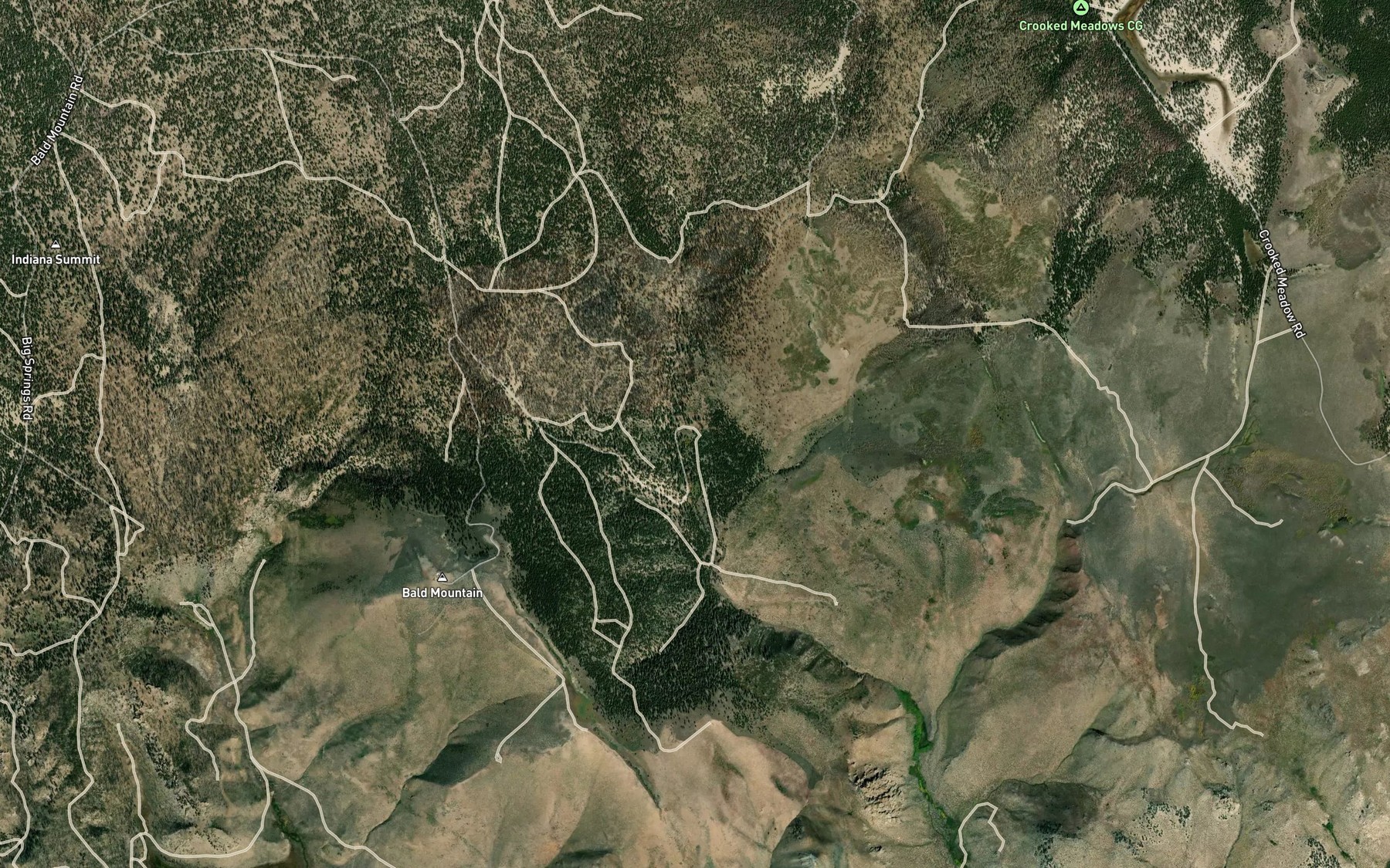 Satellite map of the Bald Mountain Spring