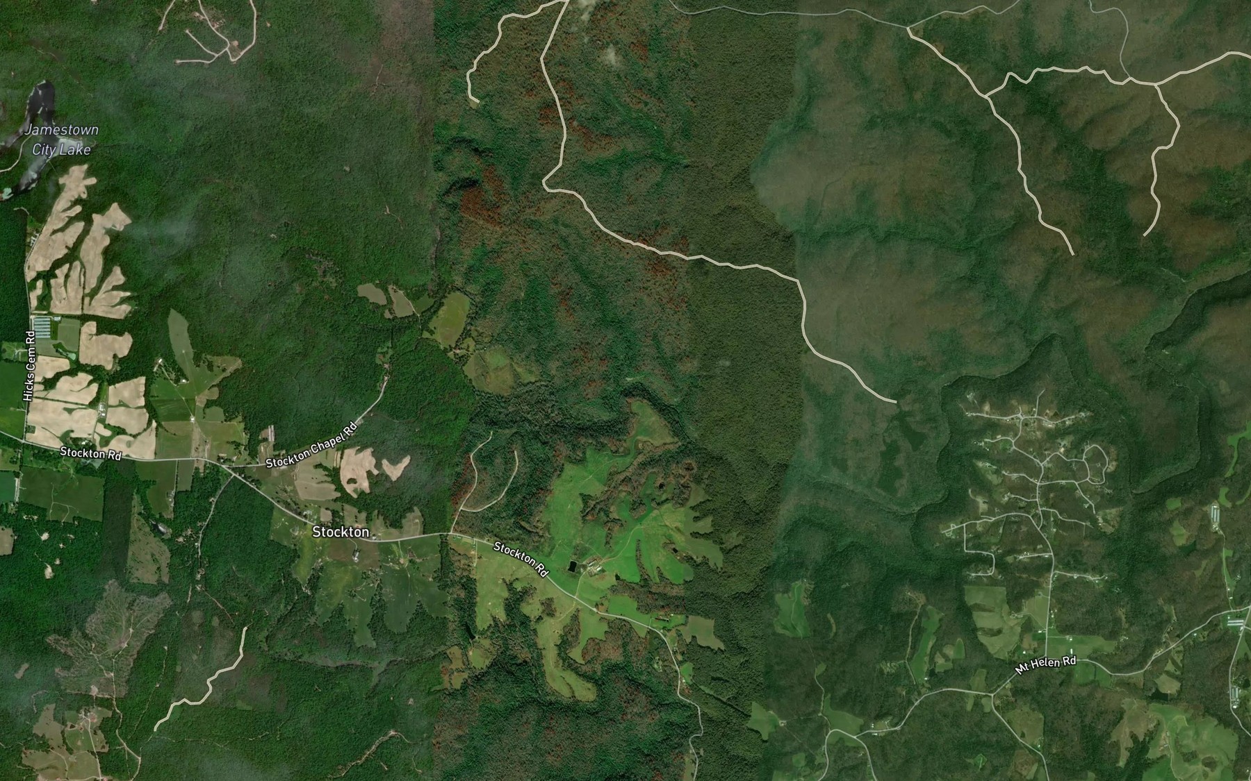 Satellite map of the Sam Branch