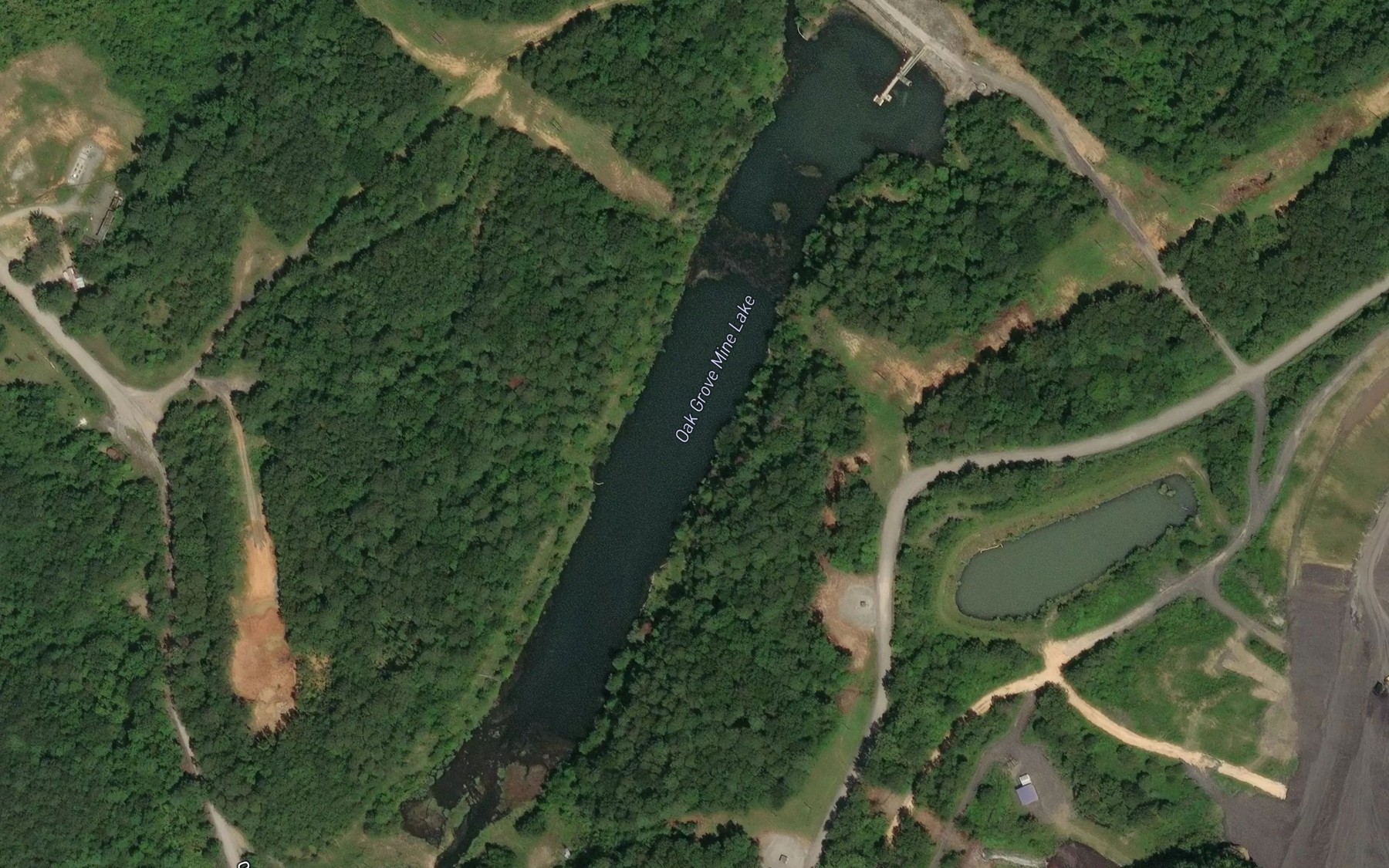 Satellite map of the Oak Grove Mine Lake