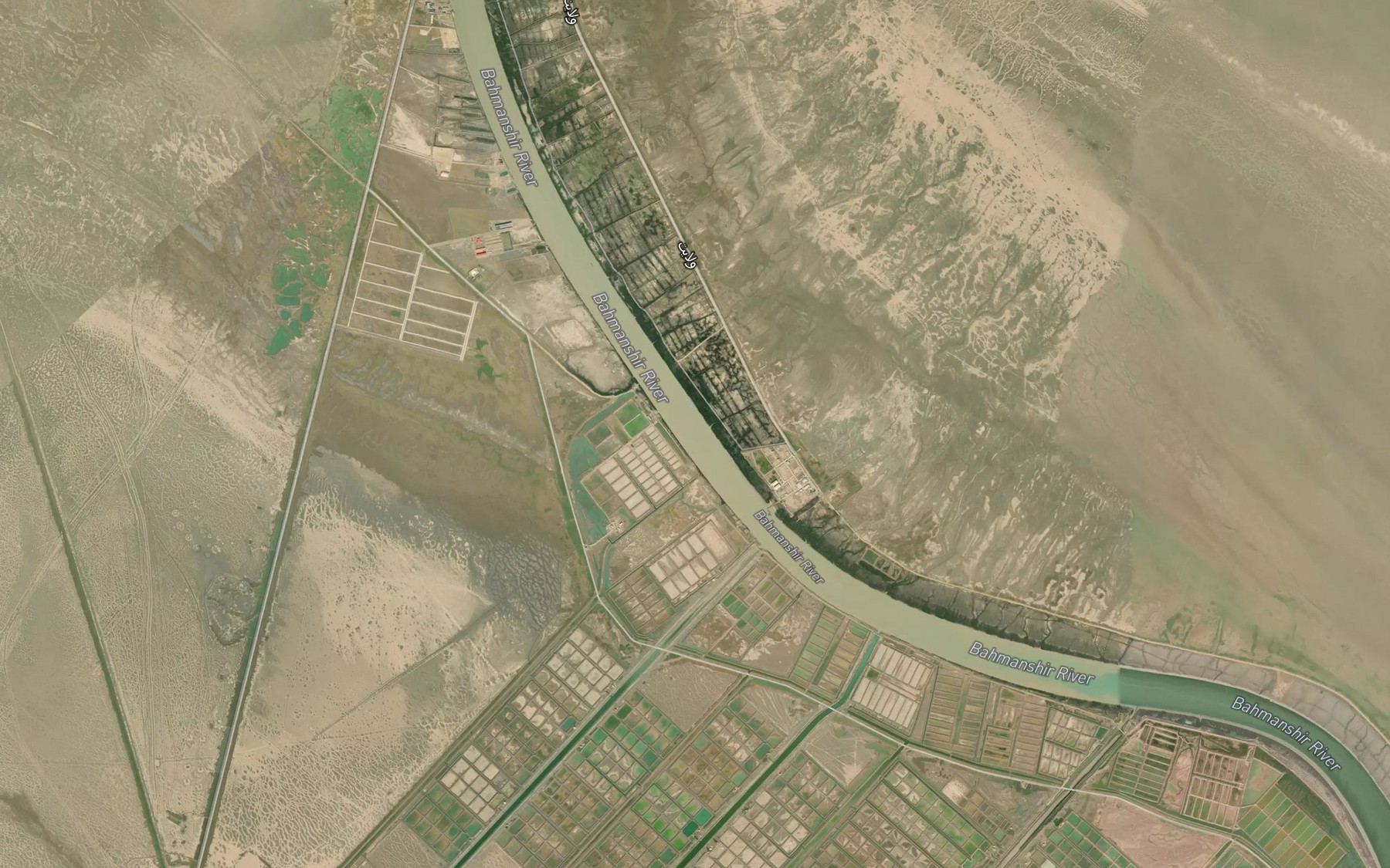 Satellite map of the Rudkhaneh-ye Bahmanshir