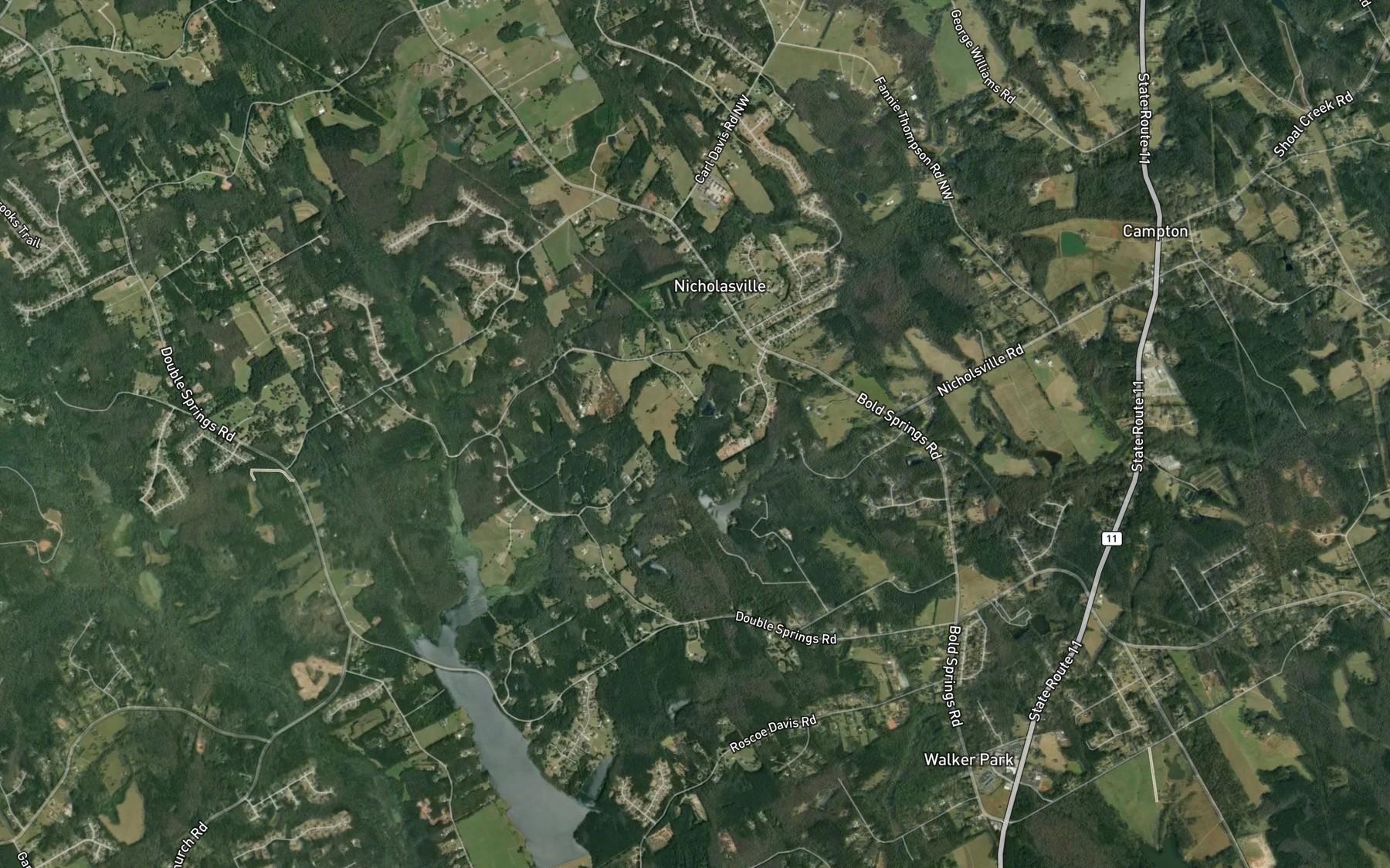 Satellite map of the Black Lake
