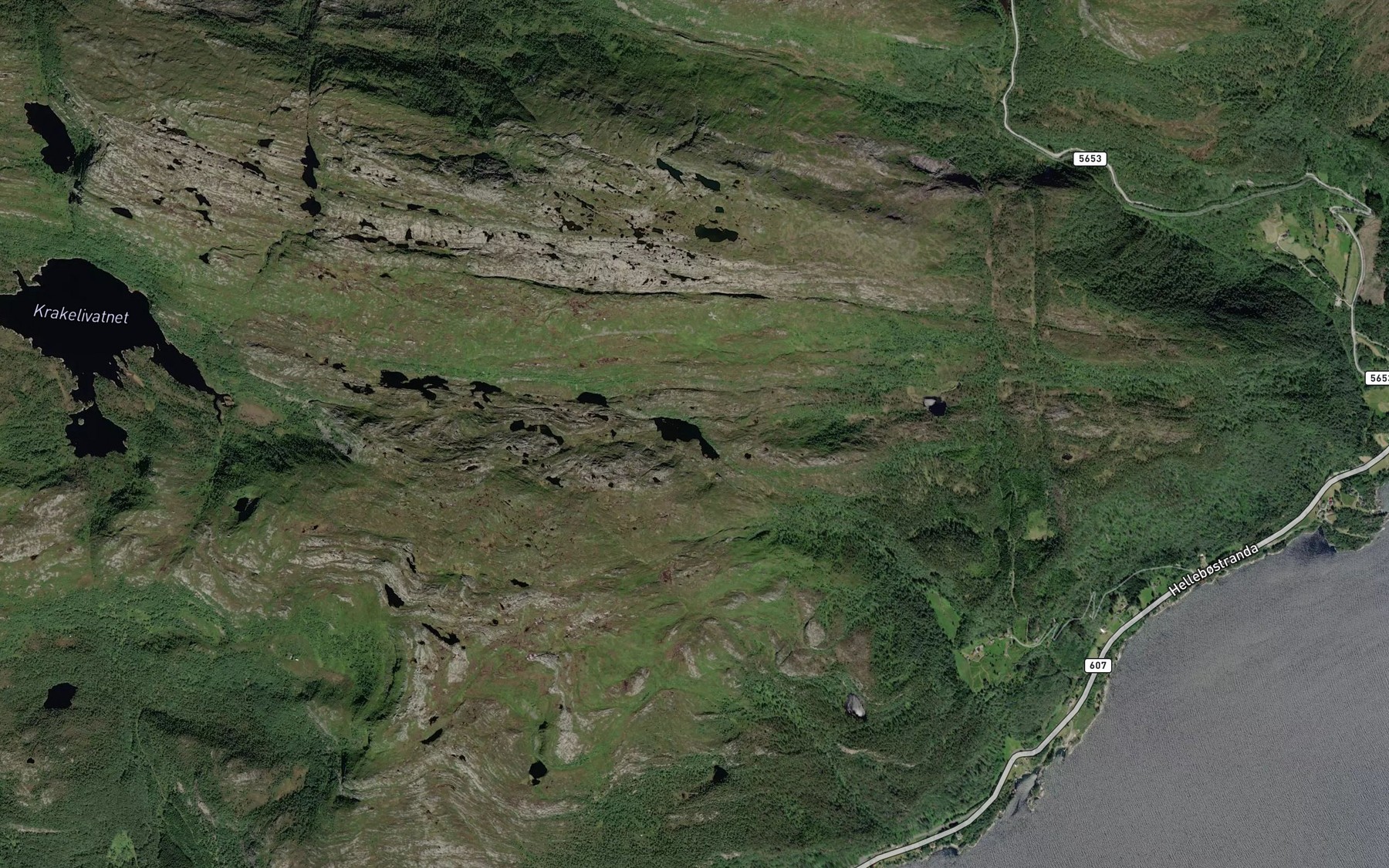 Satellite map of the Oykestigvatnet