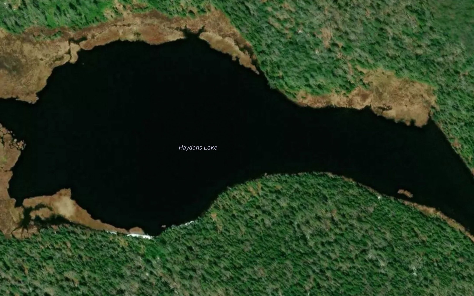 Satellite map of the Haydens Lake