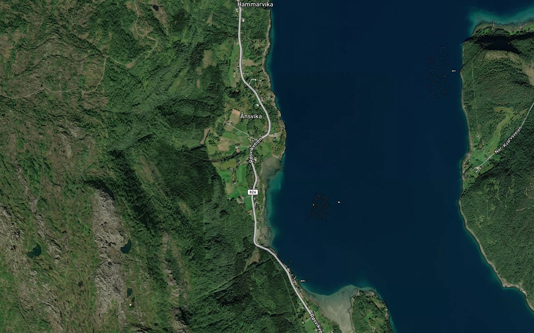 Satellite map of the Akervika