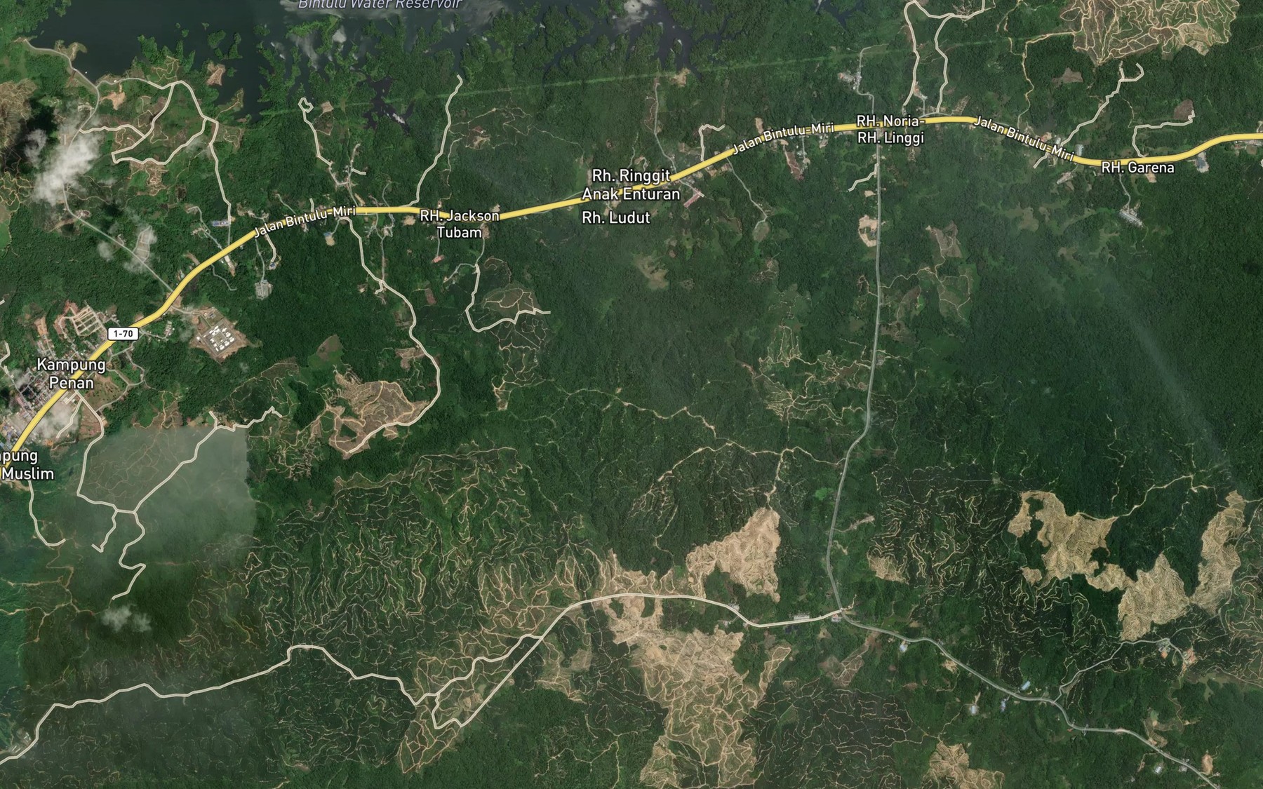 Satellite map of the Sungai Hulu Sibiu
