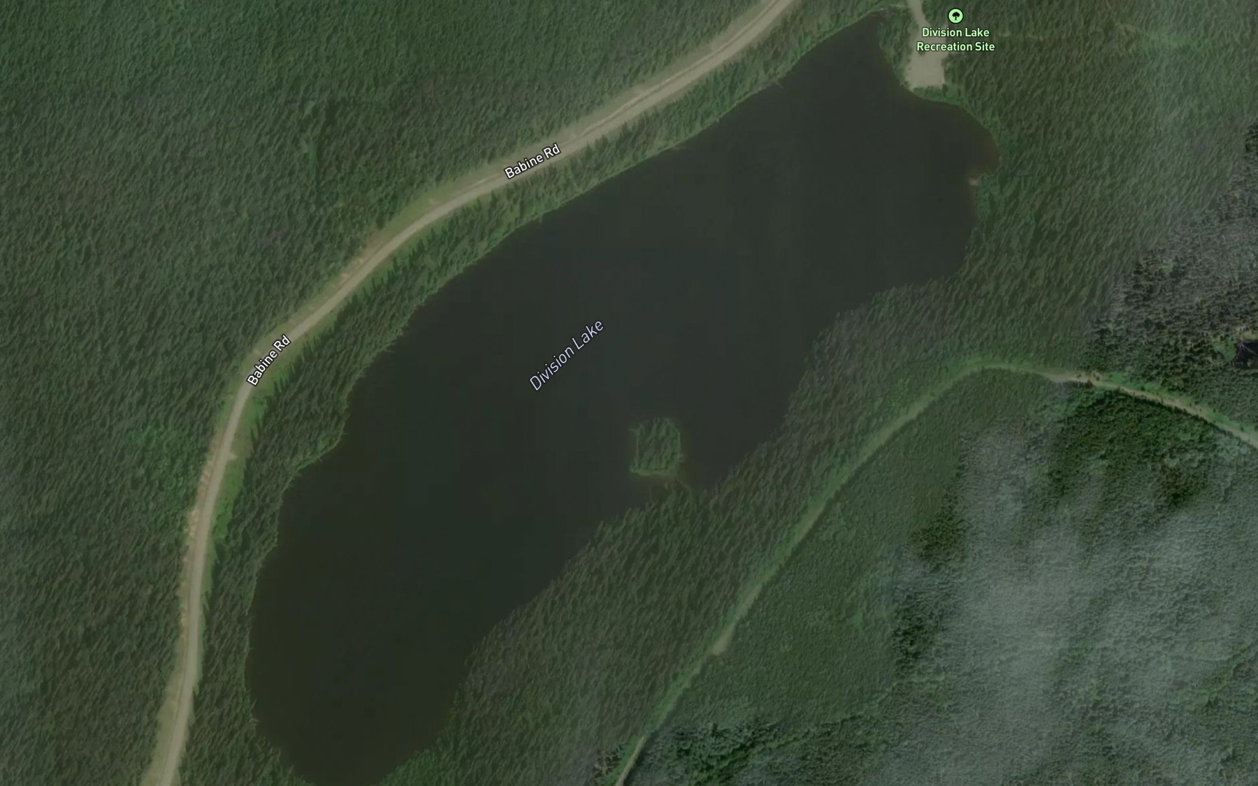 Satellite map of the Division Lake