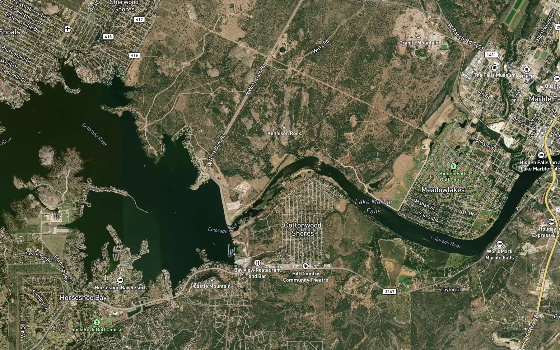 Satellite map of the Deep Creek