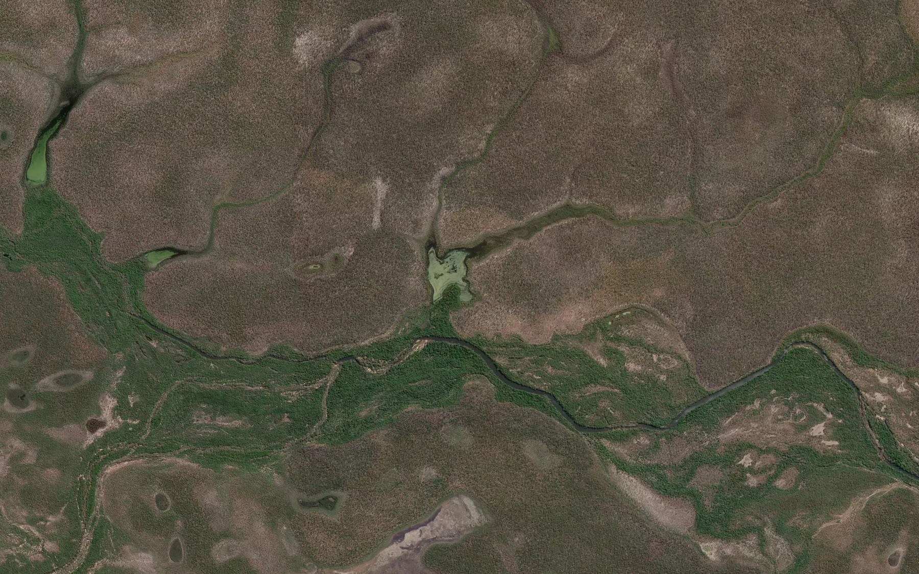 Satellite map of the Bouyel Lake