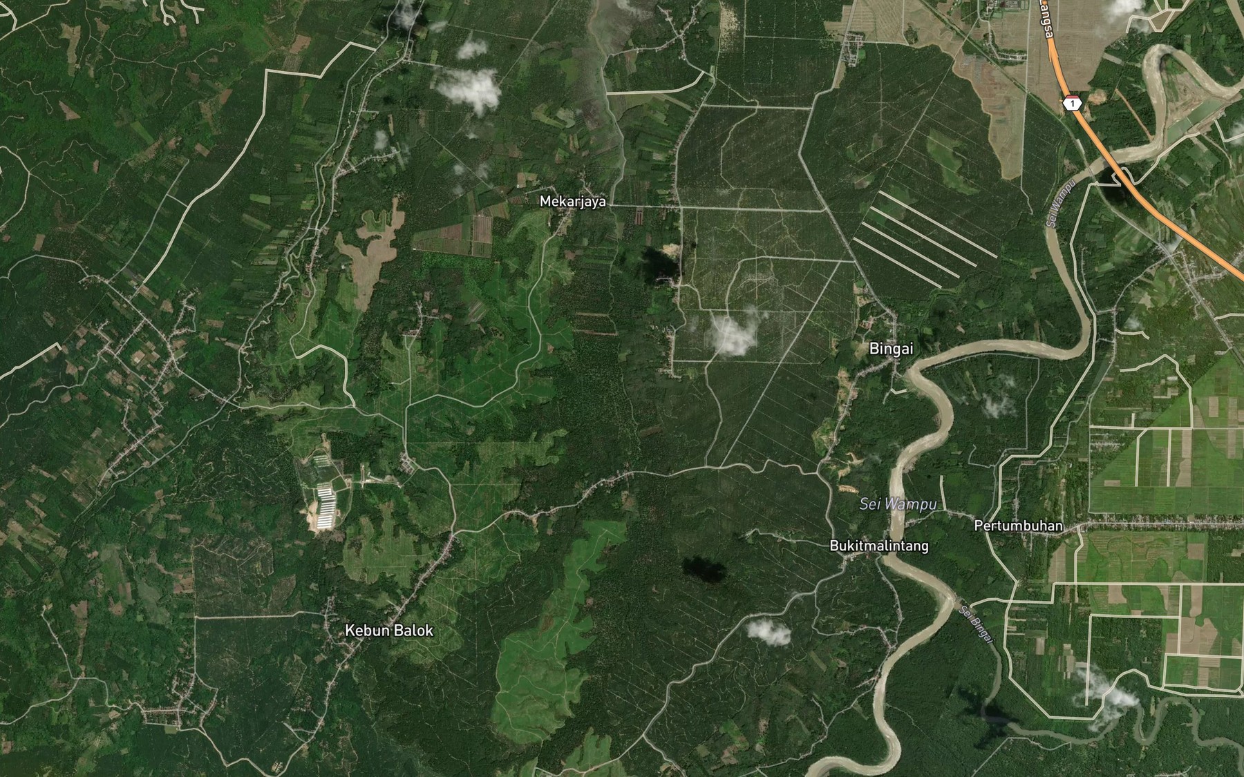 Satellite map of the Sungai Terincing
