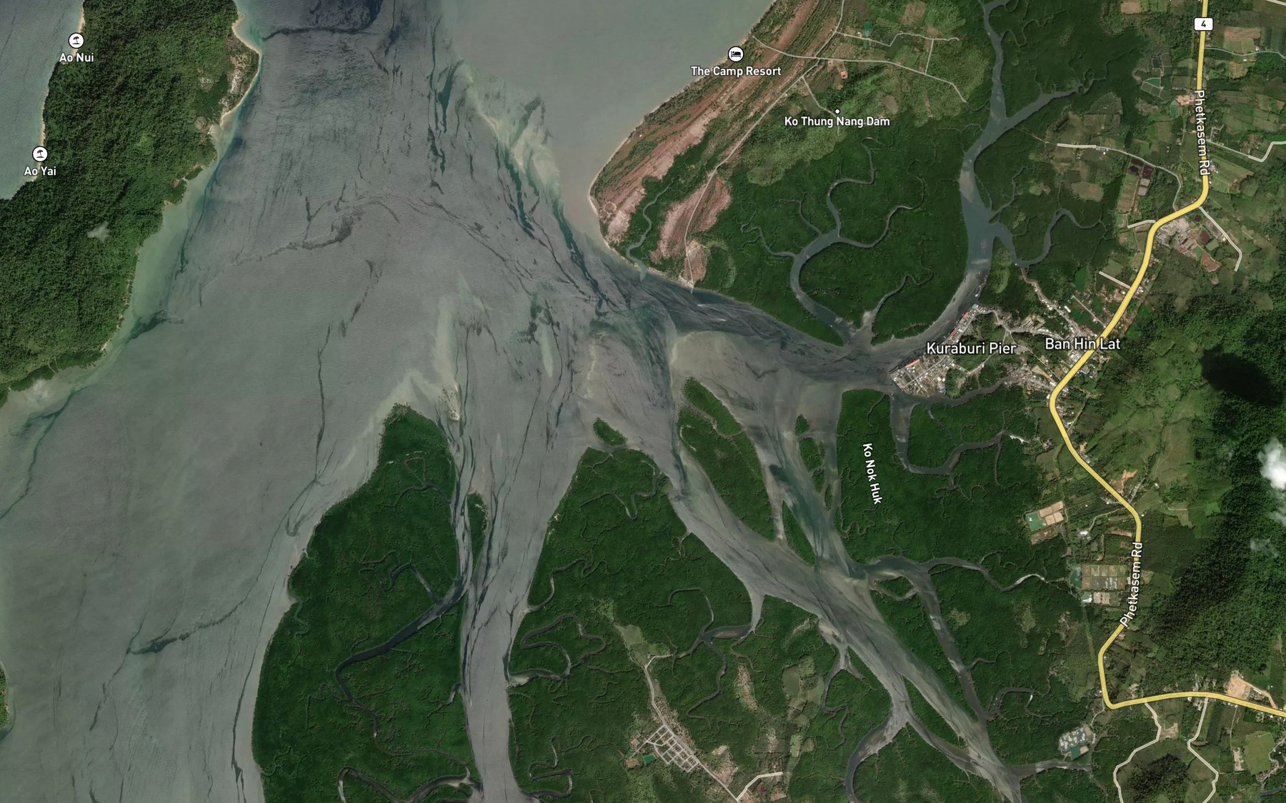 Satellite map of the Khlong Khu Ra