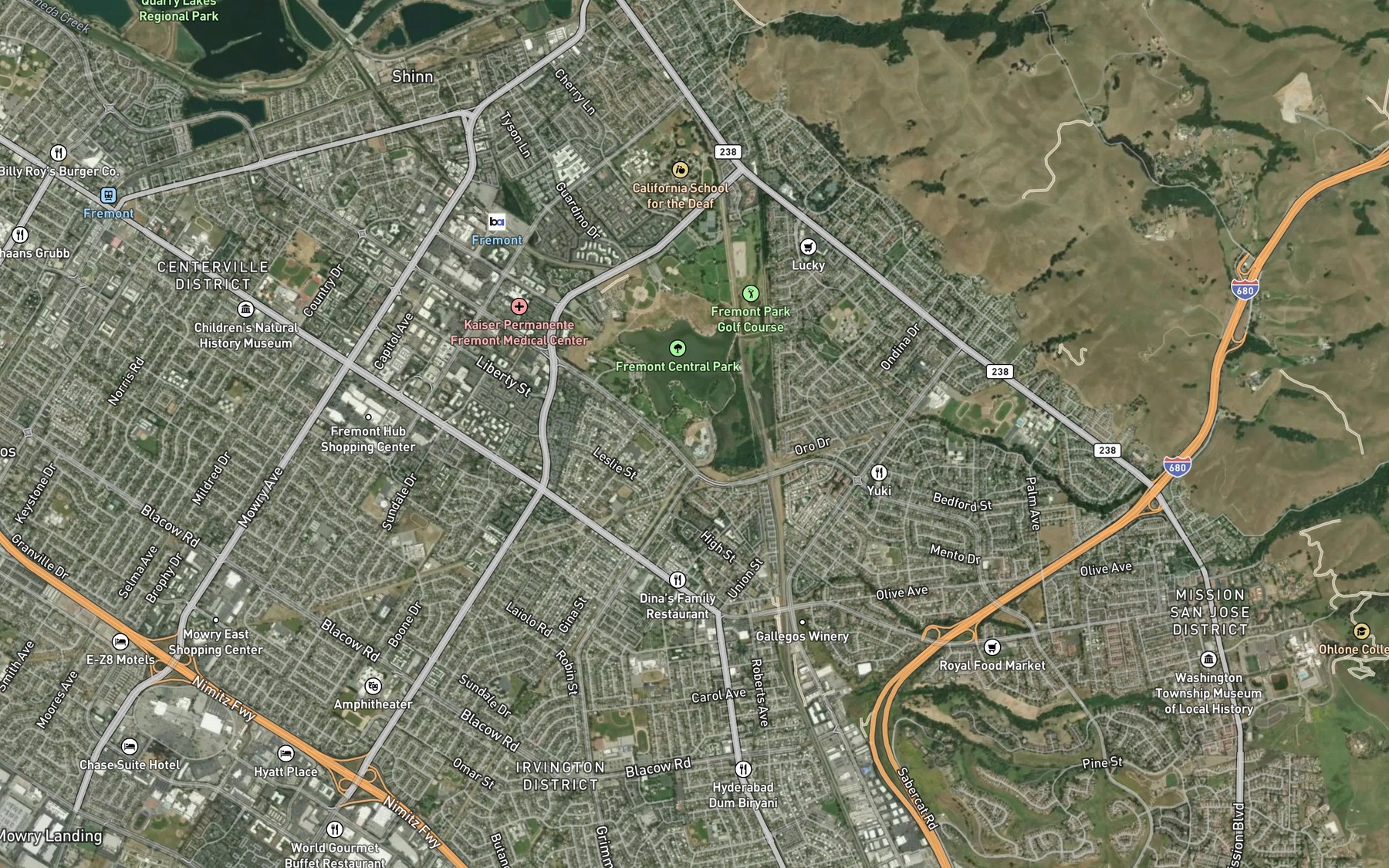 Satellite map of the Swimming Lagoon