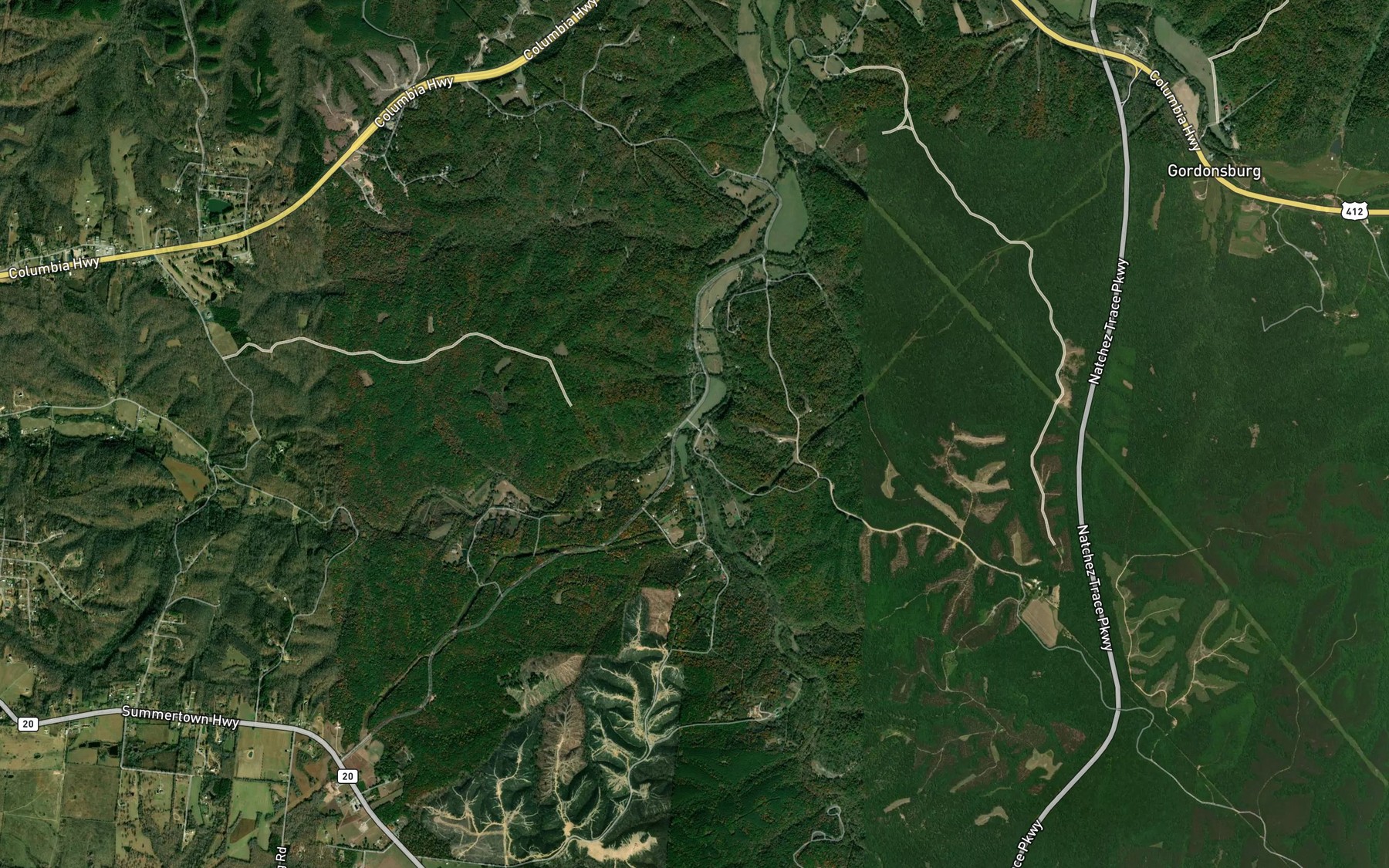 Satellite map of the Piney Branch