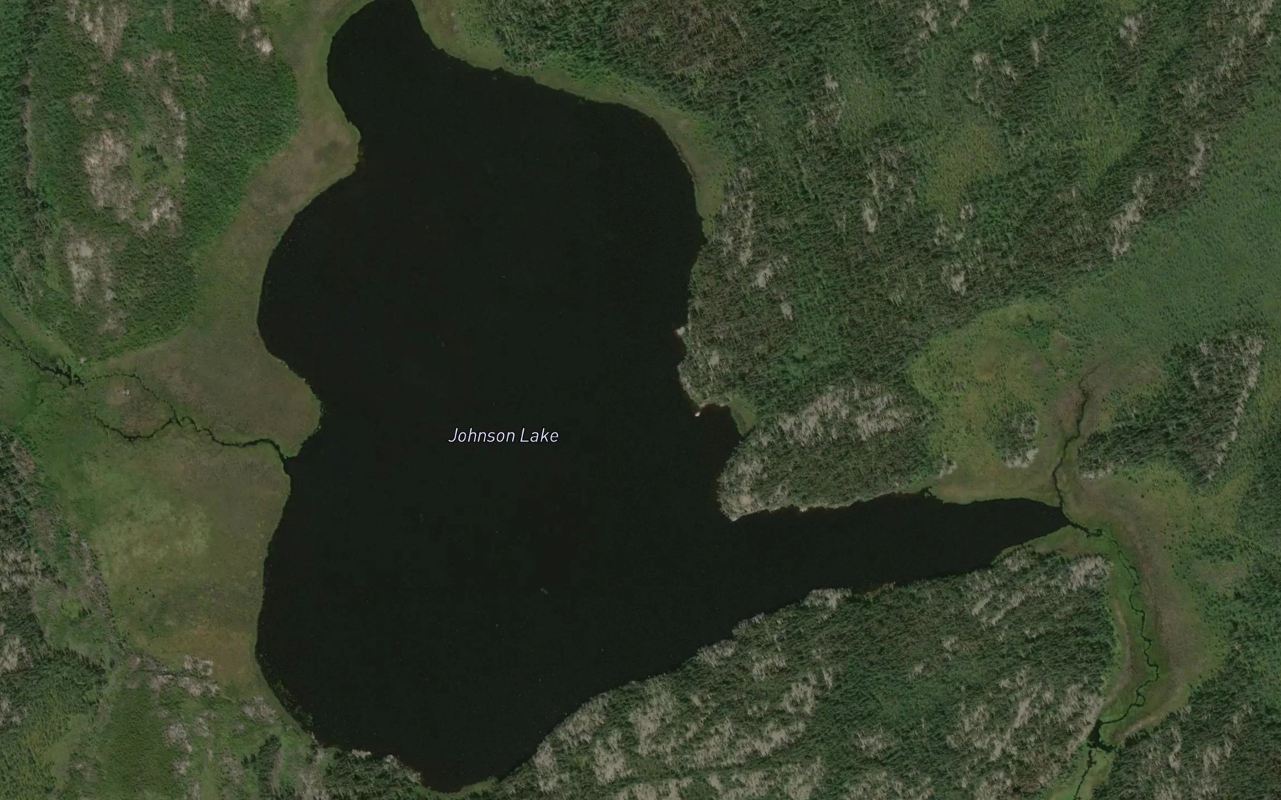 Satellite map of the Johnson Lake