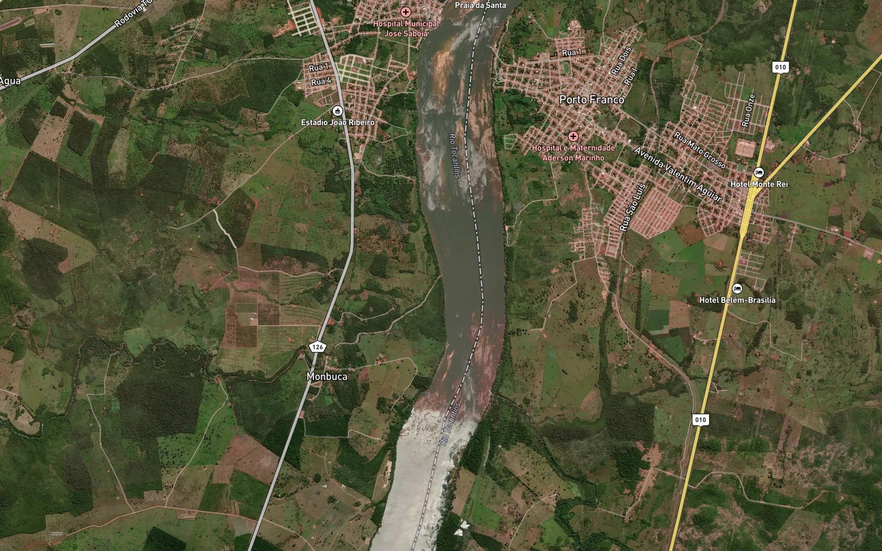 Satellite map of the Ribeiraozinho
