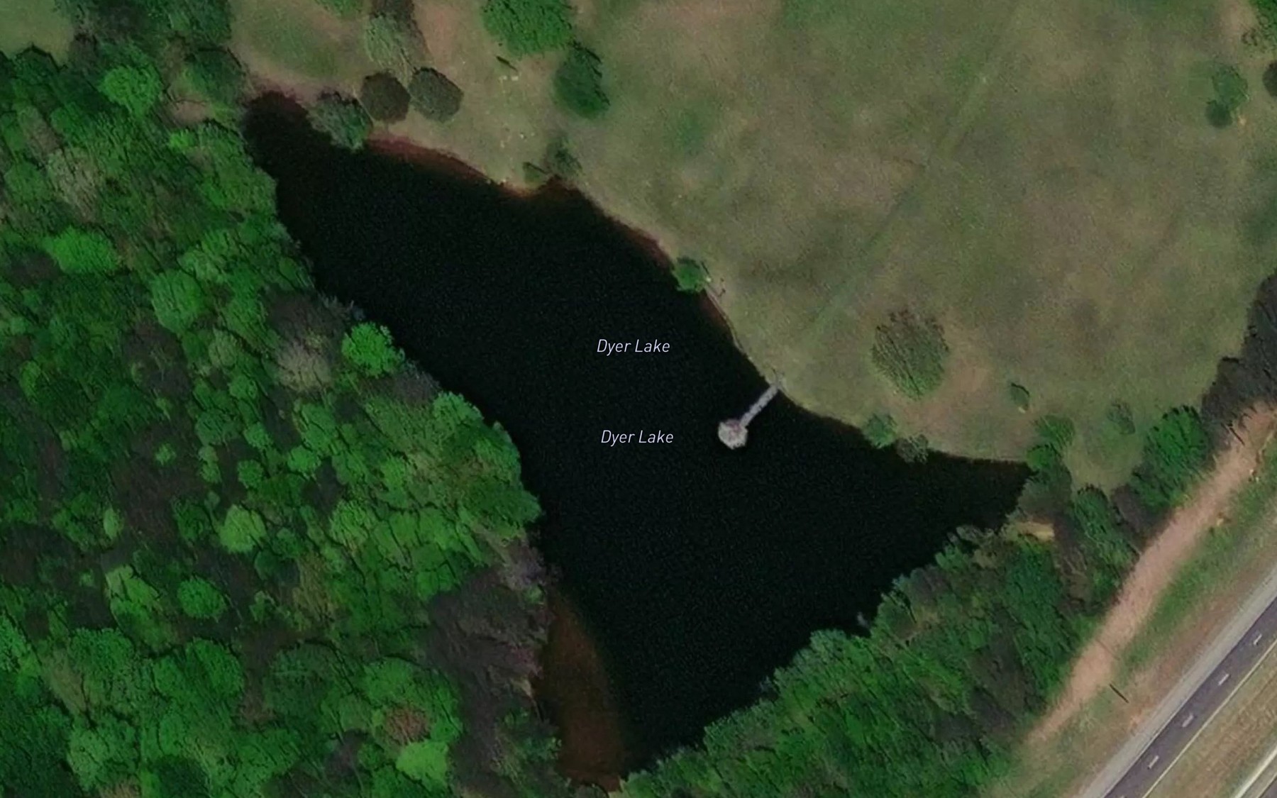 Satellite map of the Dyer Lake