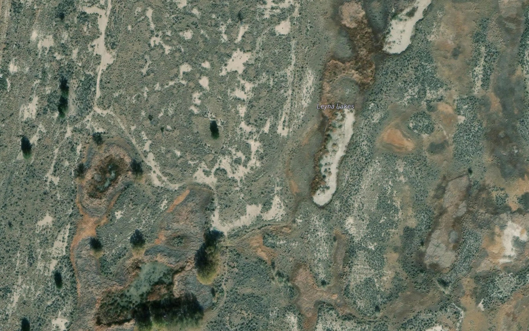 Satellite map of the Leyva Lakes