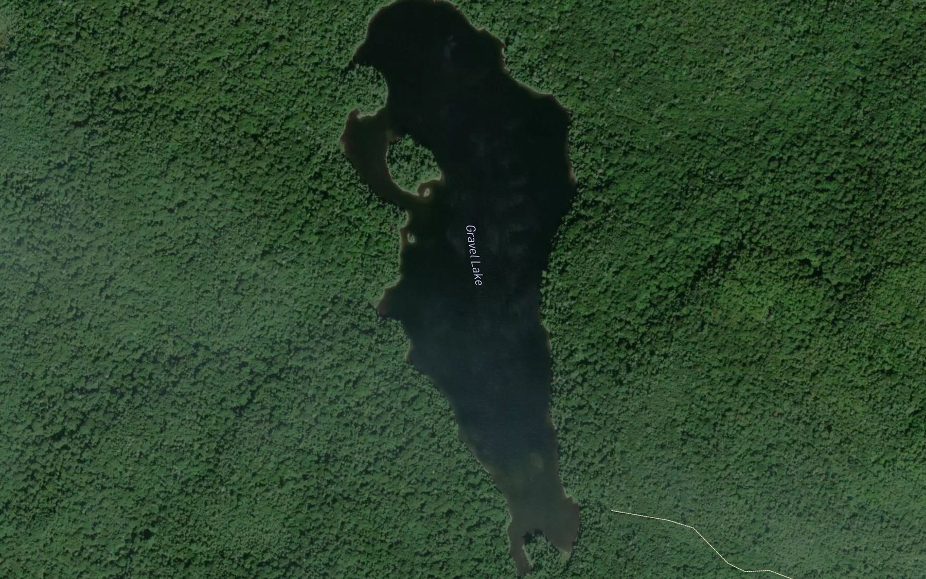 Satellite map of the Gravel Lake