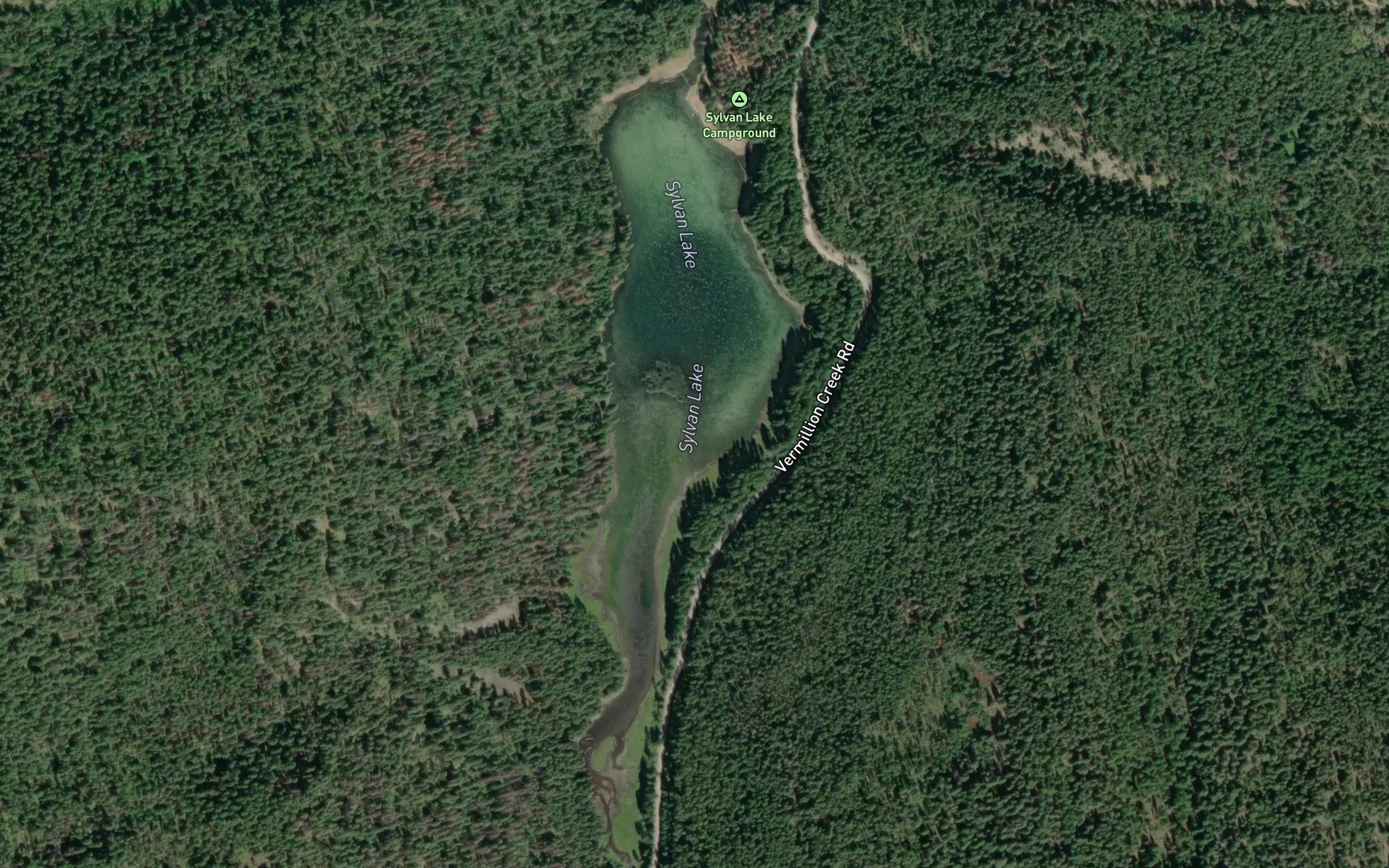 Satellite map of the Sylvan Lake