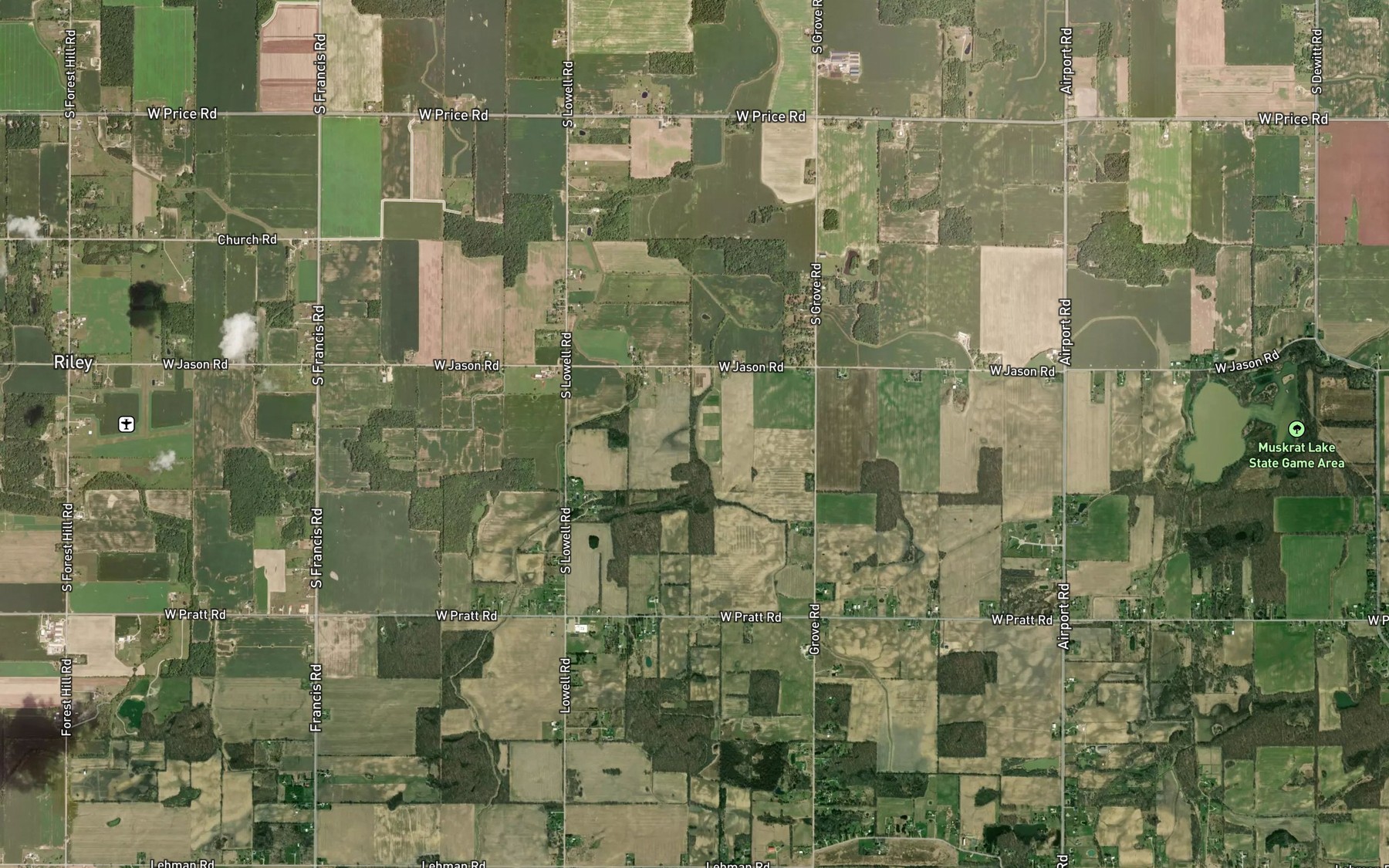 Satellite map of the Jacob Drain