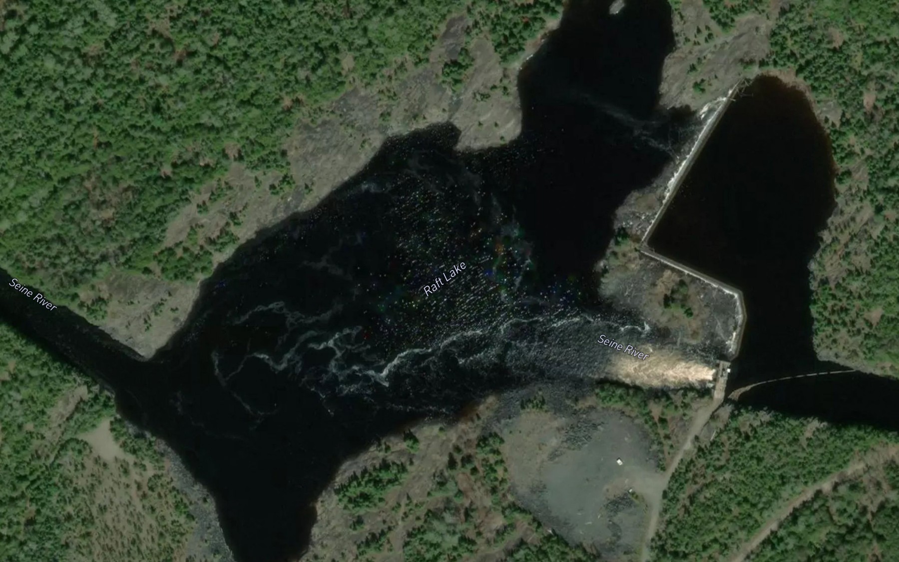 Satellite map of the Raft Lake