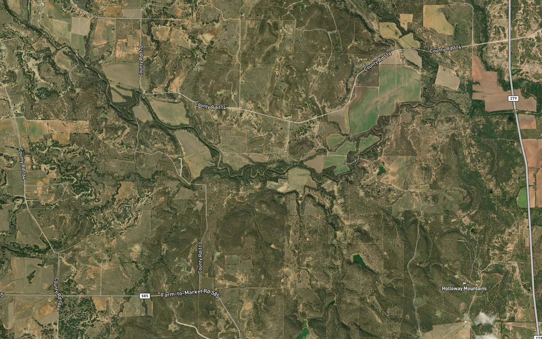 Satellite map of the Pasture Branch