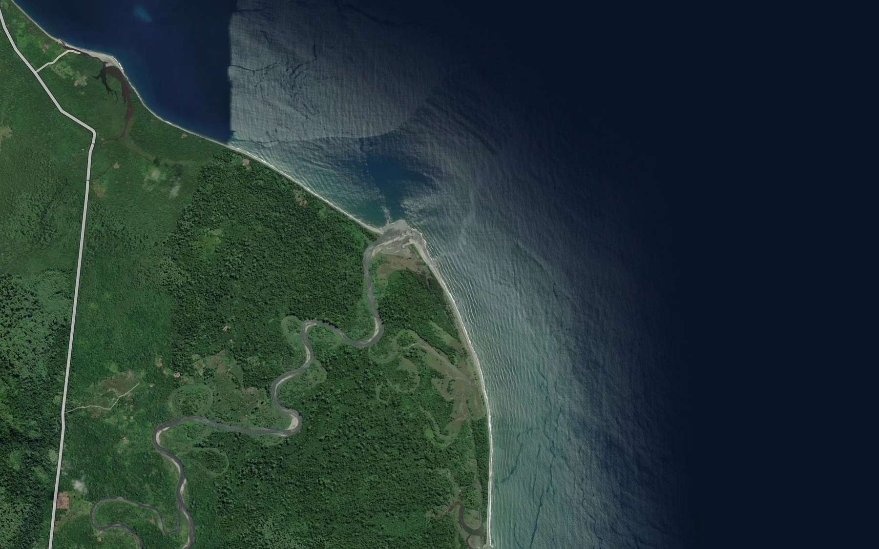 Satellite map of the Luluai River