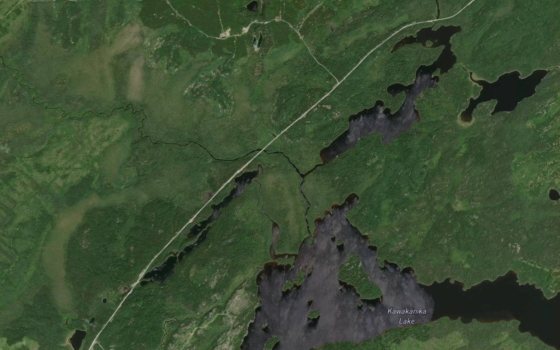Satellite map of the Bawk Creek