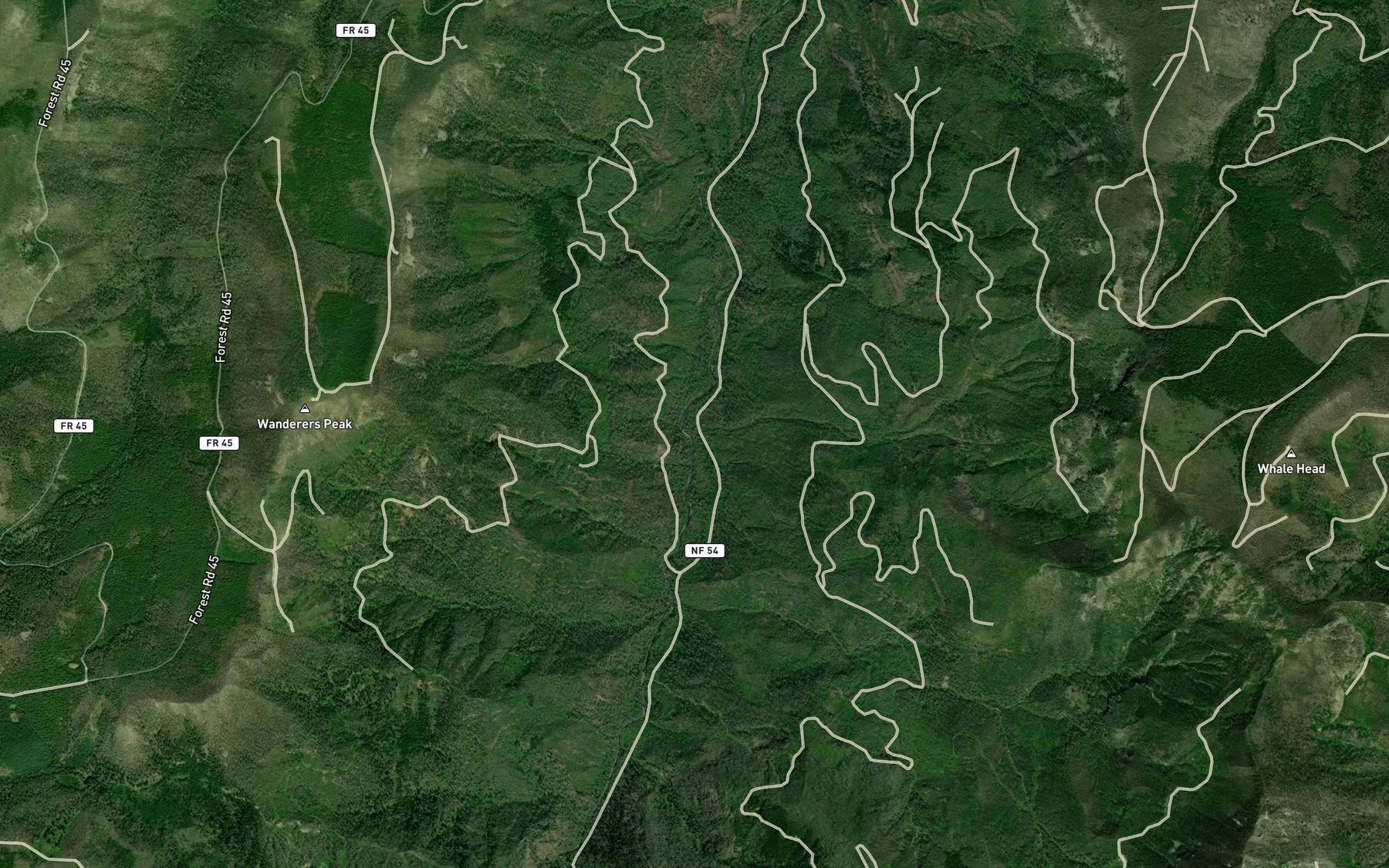 Satellite map of the Second Creek