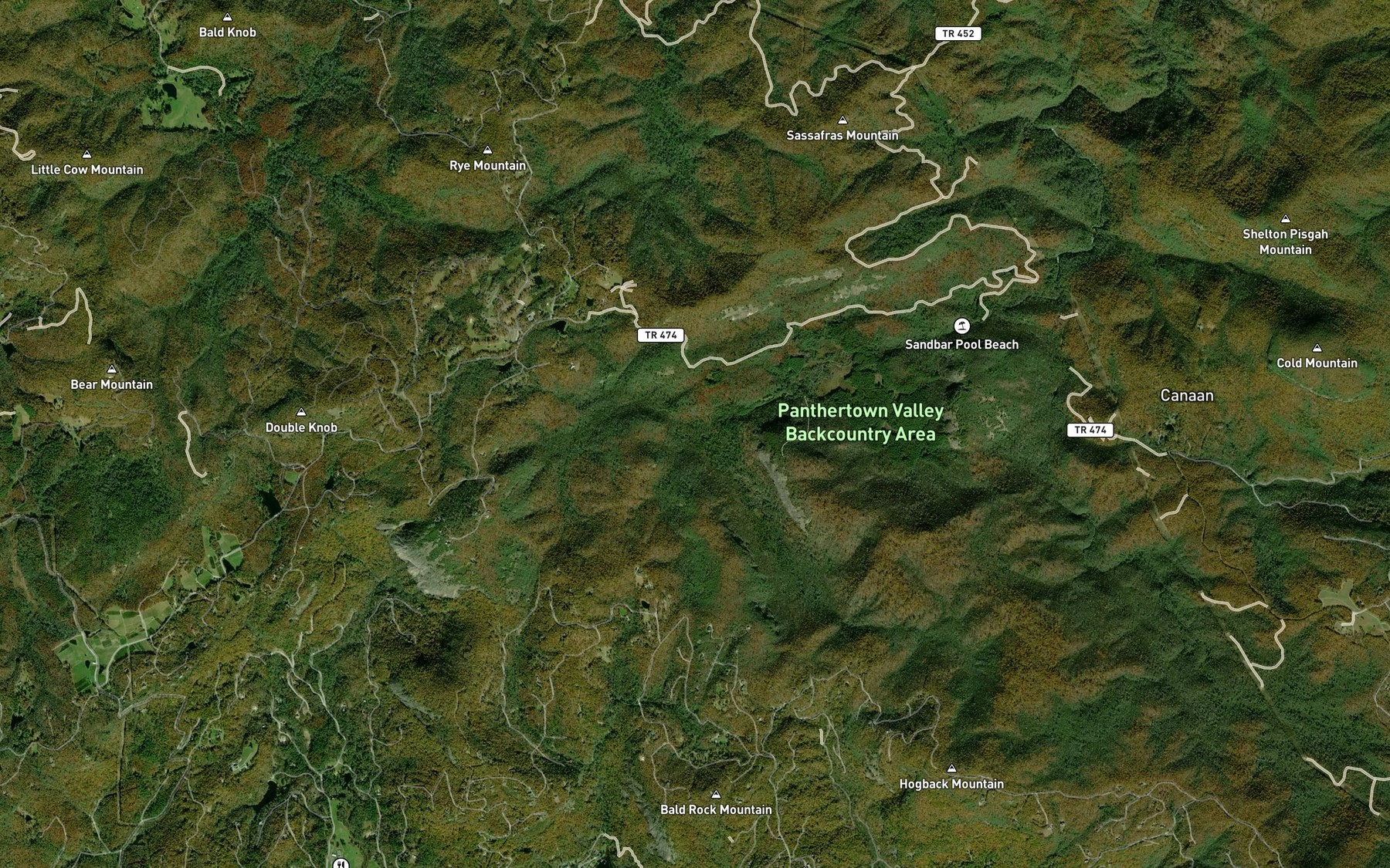 Satellite map of the Goldspring Branch
