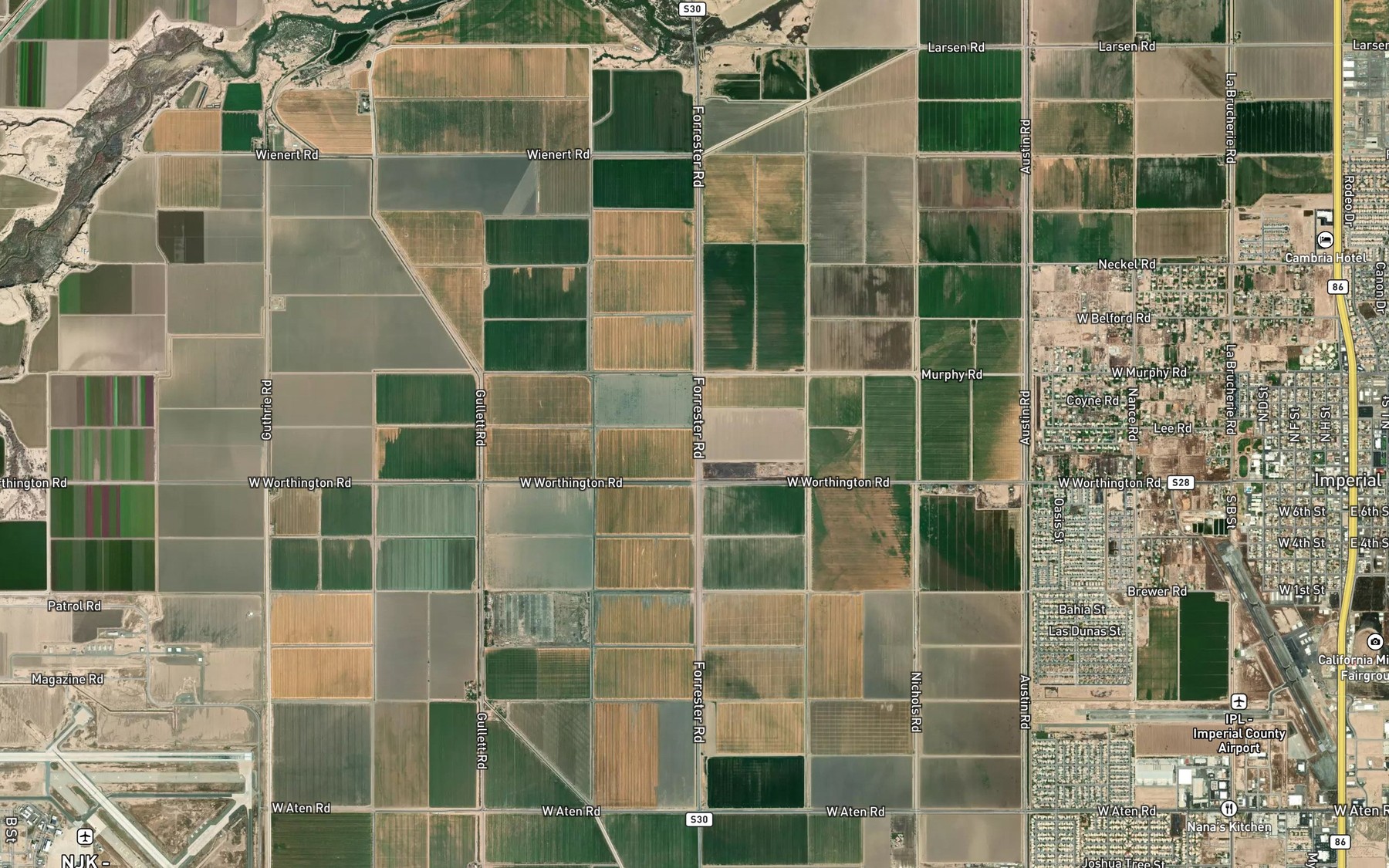 Satellite map of the Rice Drain One