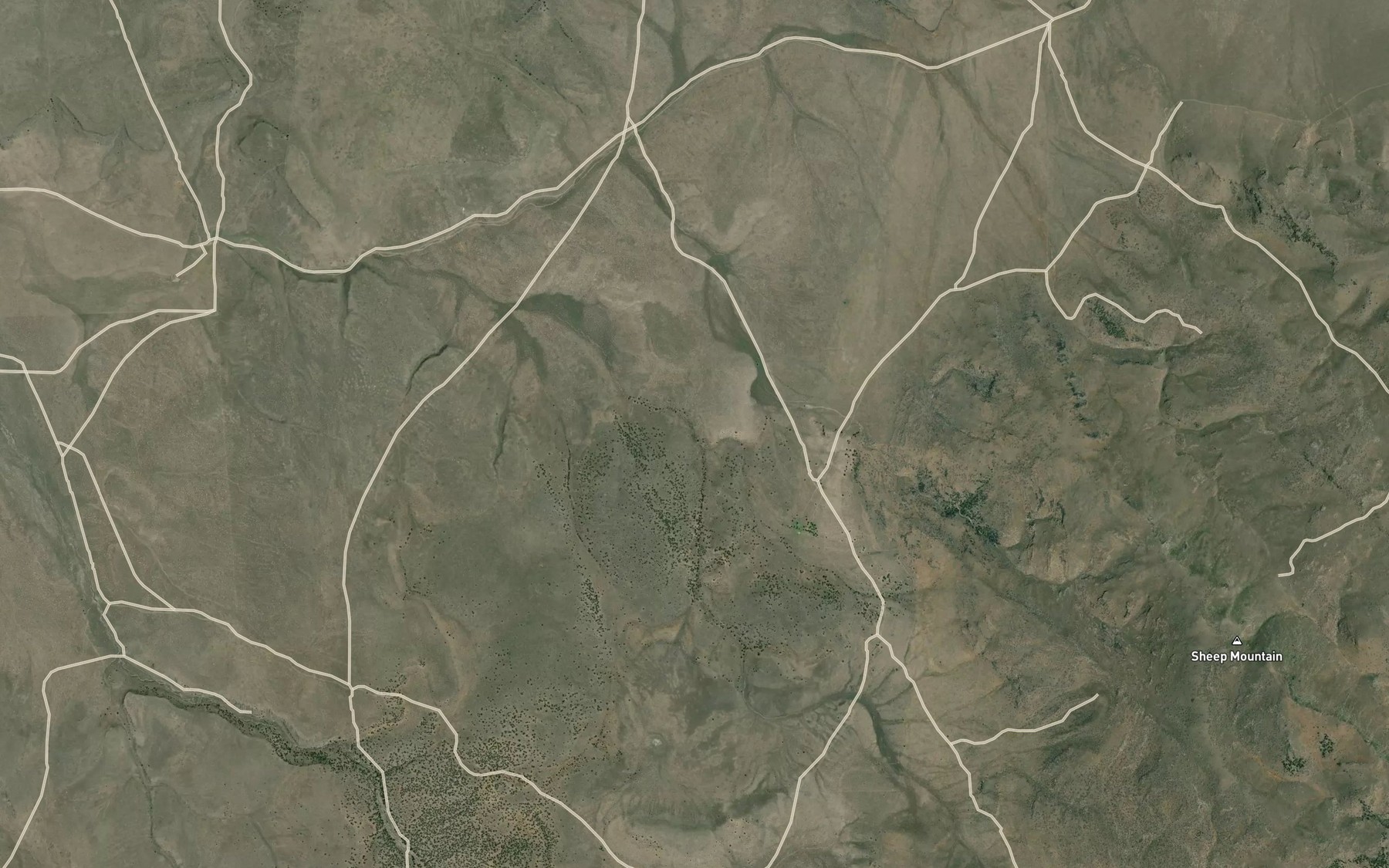 Satellite map of the West Sheep Mountain Reservoir