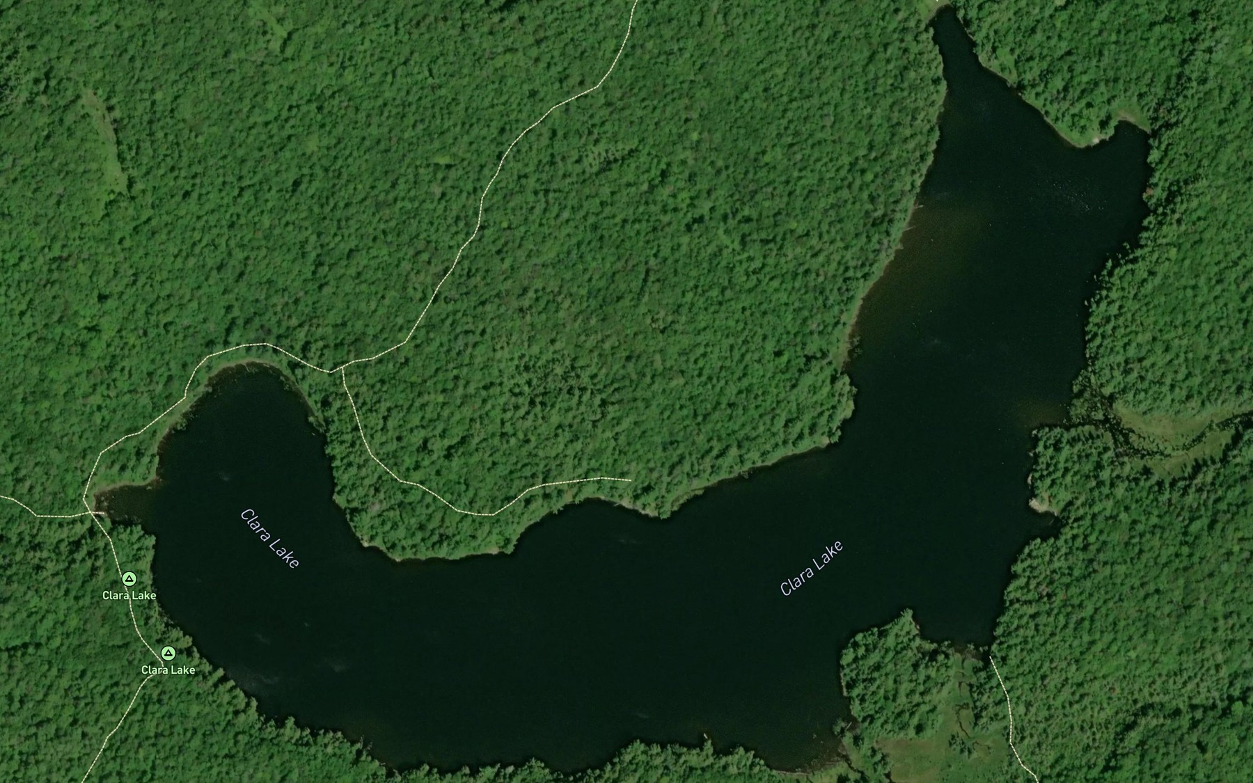 Satellite map of the Clara Lake