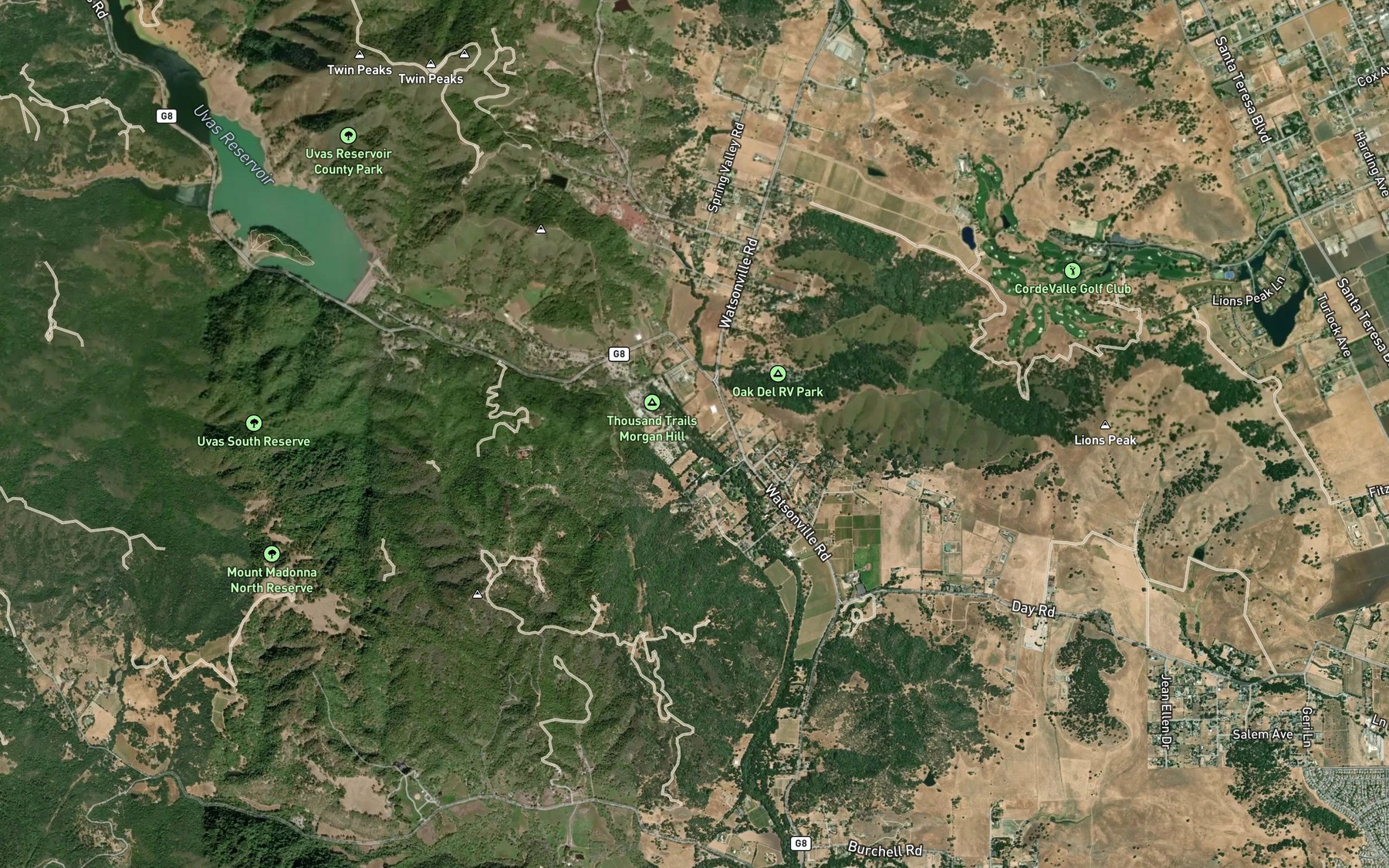 Satellite map of the Sycamore Creek