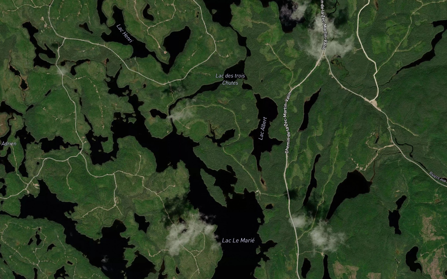 Satellite map of the Lac Freddy