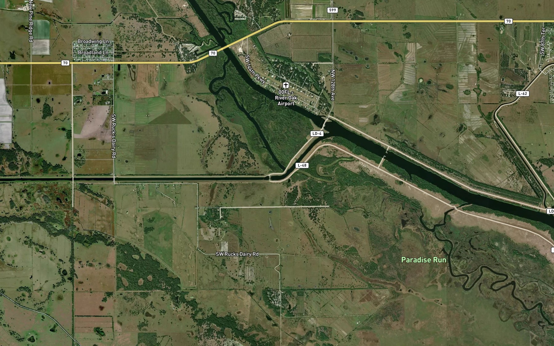 Satellite map of the Canal Lake