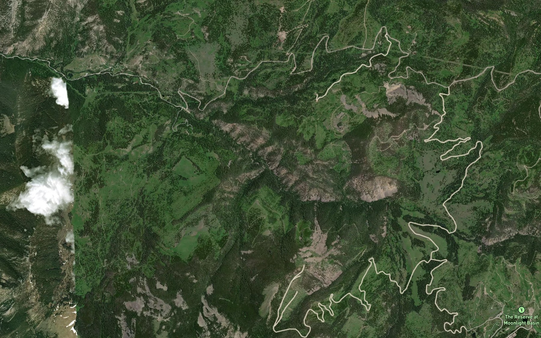Satellite map of the Levi Creek