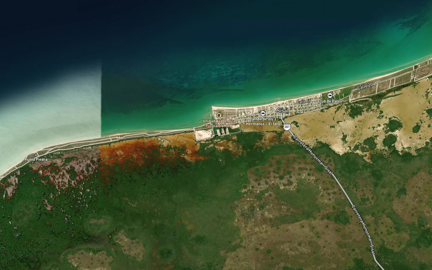 Satellite map of the Laguna Cocodrilo