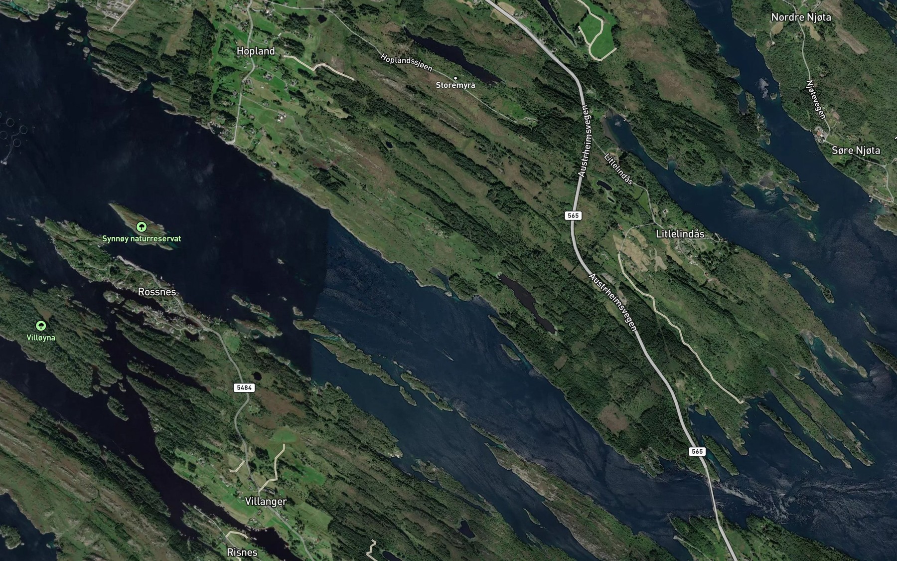Satellite map of the Vikasand